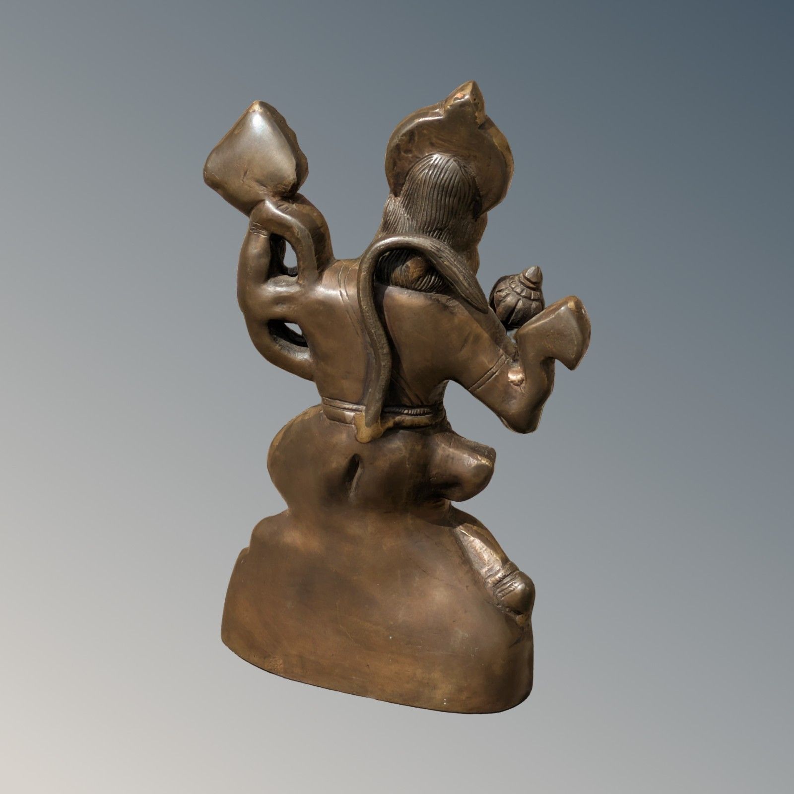 Antique Bronze Statue Hanuman With Sanjivani Parvat photo vinterior