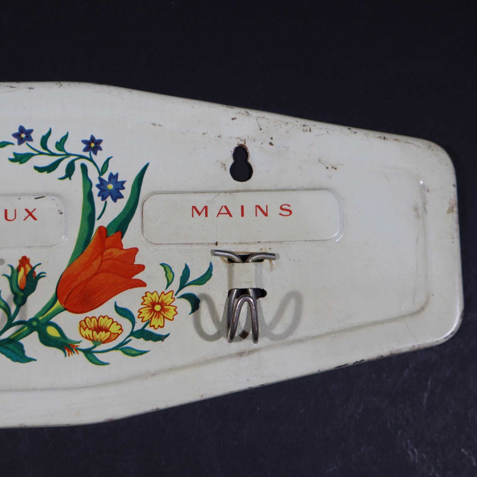 Art Deco French Tea Towel Hooks  Metal With Spring Flowers photo vinterior