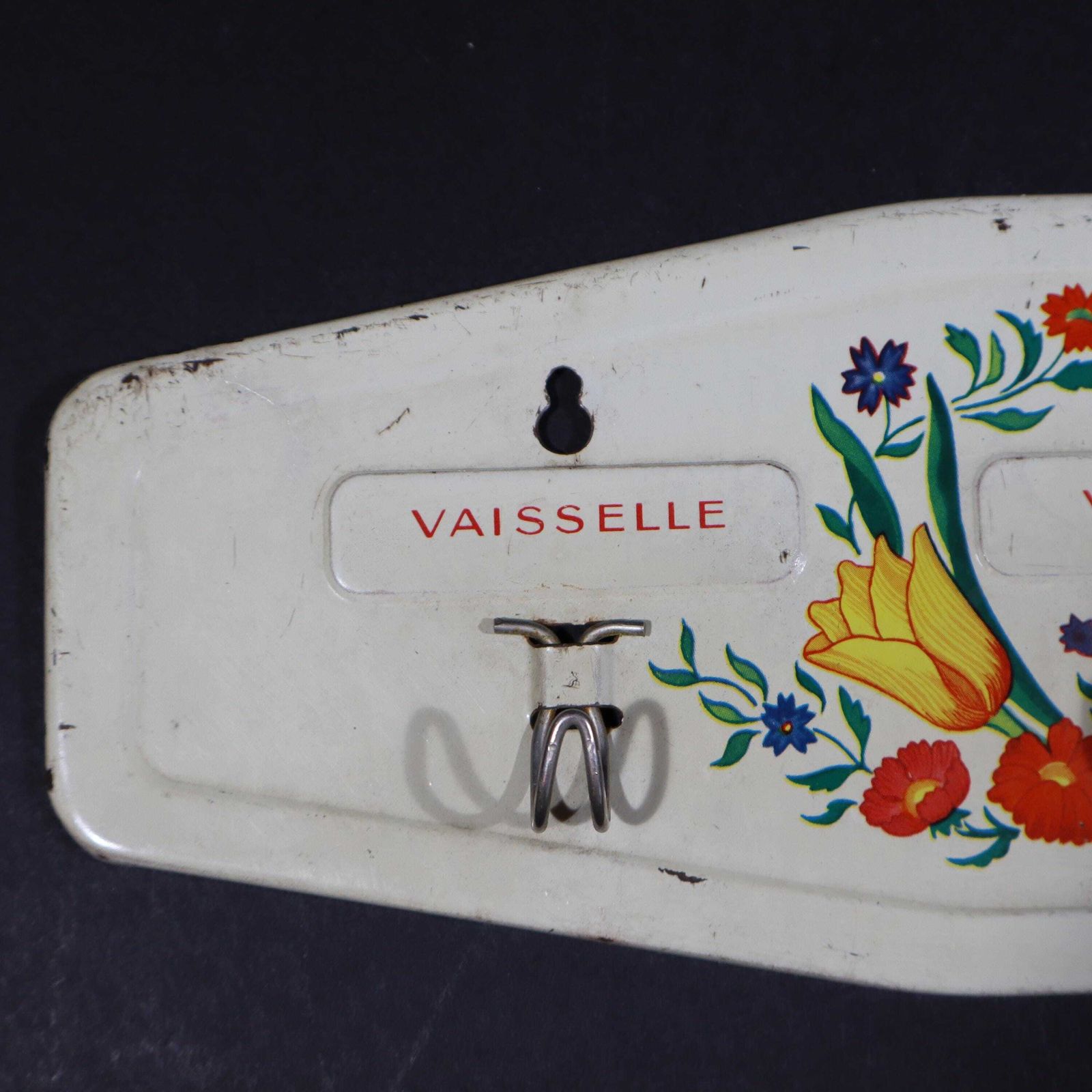 Art Deco French Tea Towel Hooks  Metal With Spring Flowers photo vintage