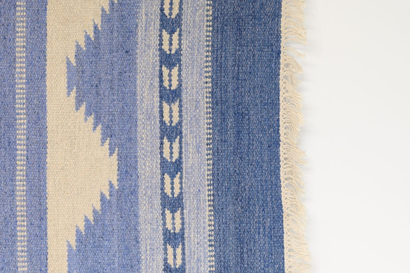 Mid Century Swedish Kilim In Dark Blue Tones photo Textiles