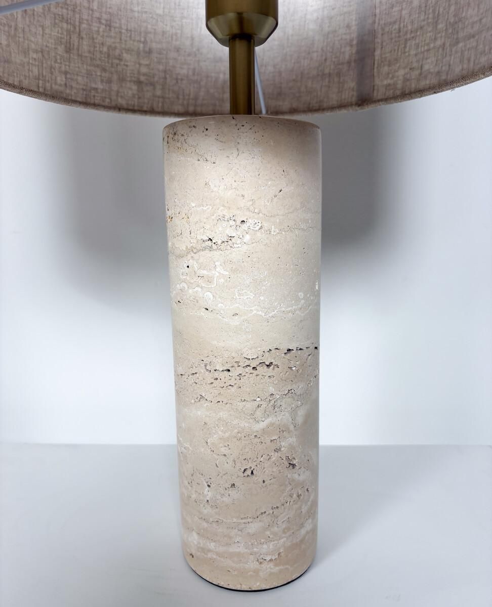 Pair Of Contemporary Table Lamps, Travertine, Italy photo 1474.0