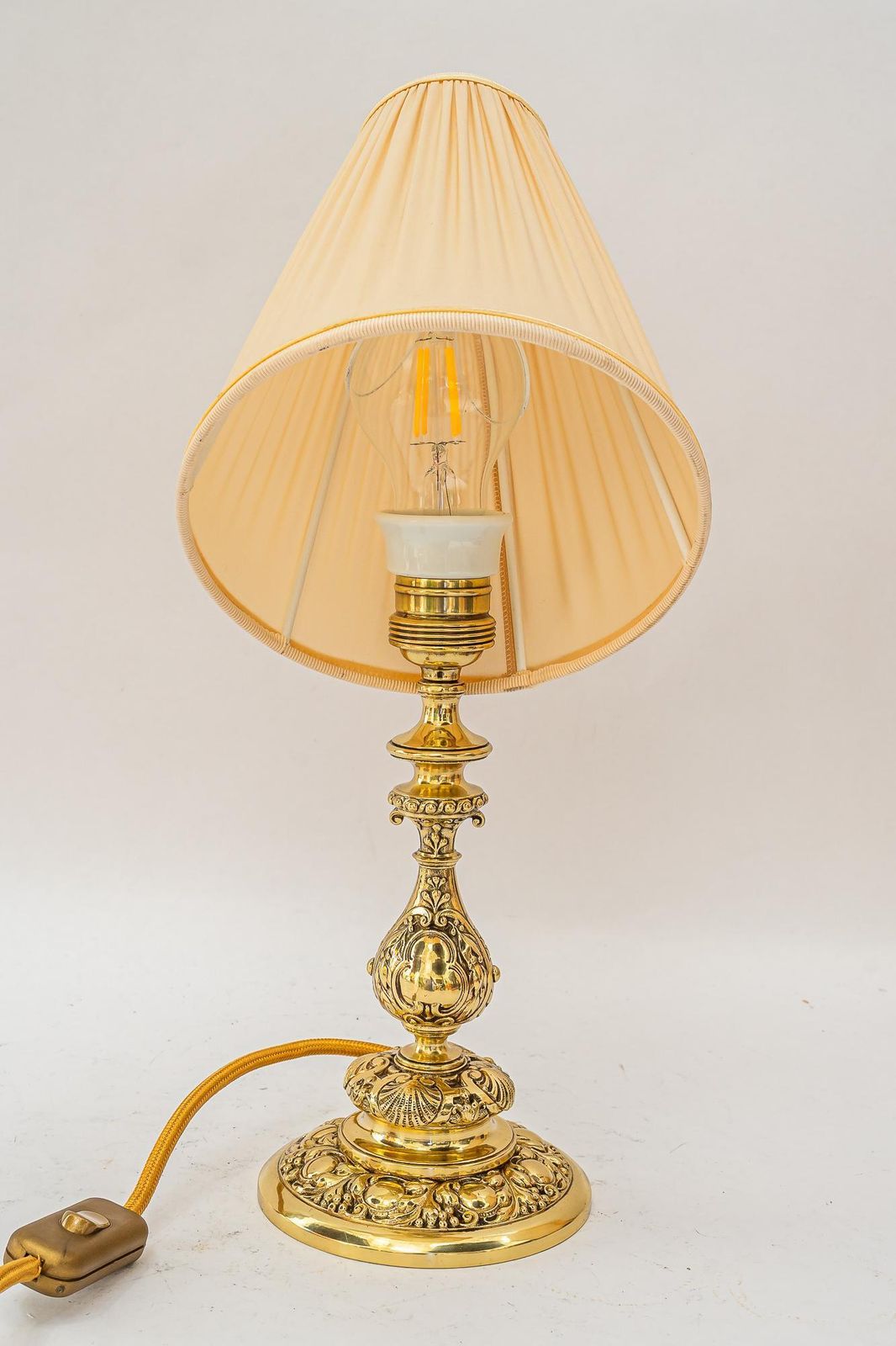 Historistic Table Lamp With Original Cut Glass Shade Vienna Around 1890s photo vinterior