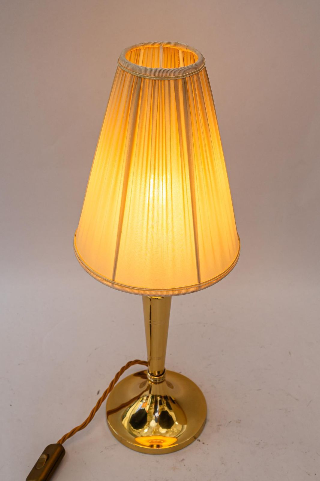 335.0 Art Deco Table Lamp With Fabric Shade Vienna Around 1920s photo