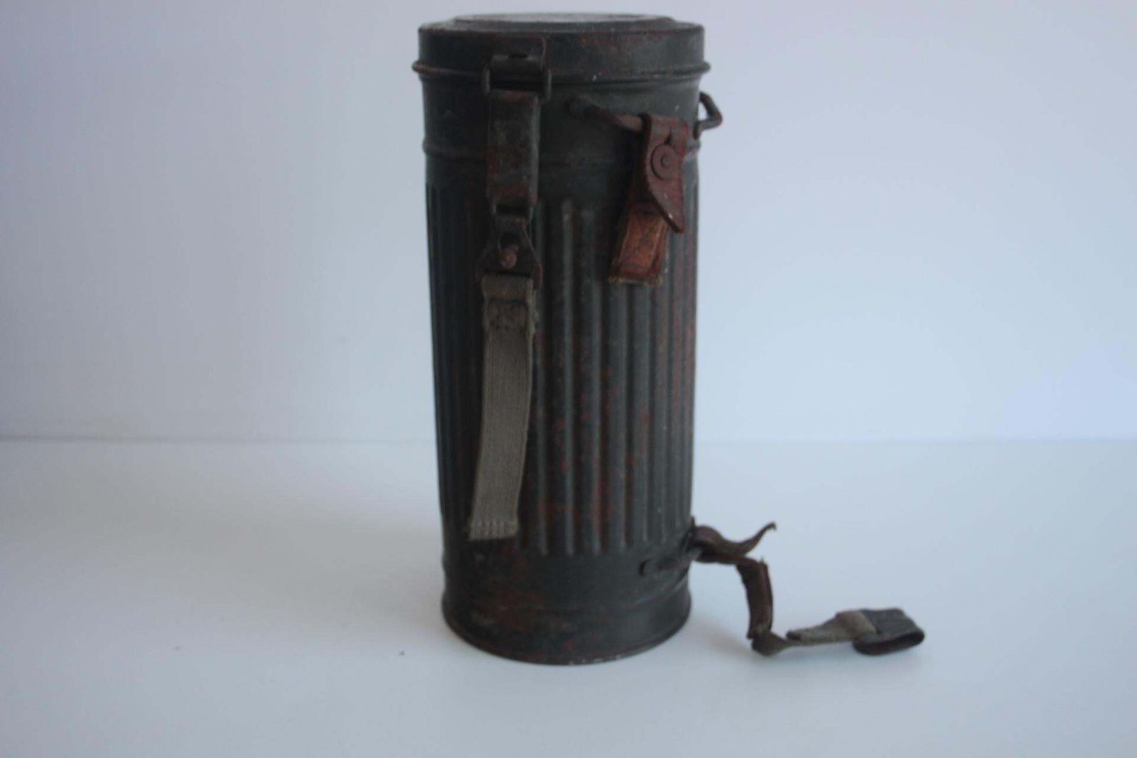 World War II Original Gas Mask With Nameplate And Soldier's Rank, Circa 1940 photo Home Decor