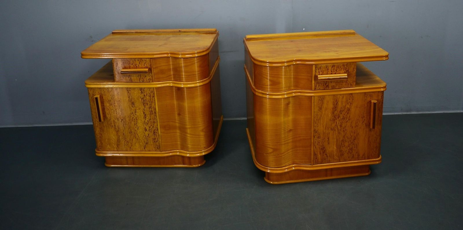 1939s Pair Of Art Deco Bedside Tables, Czechoslovakia photo for sale