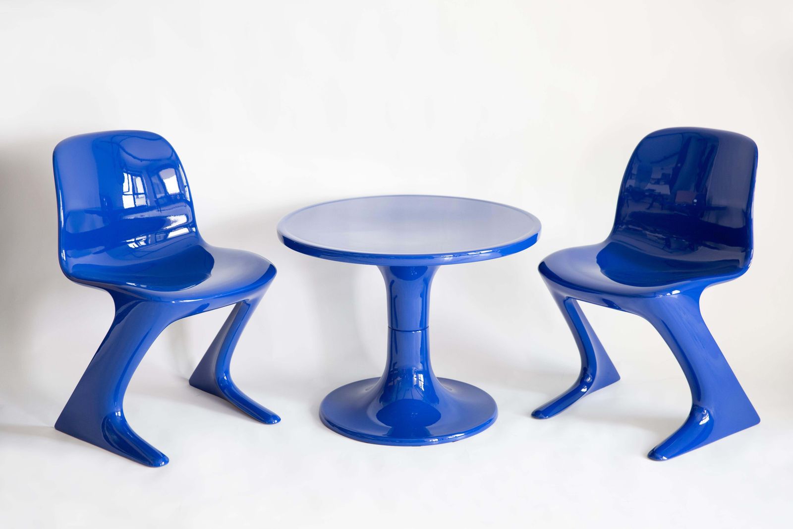 792.0 Mid Century Blue Kangaroo Coffee Table, By Ernst Moeckl, Germany, 1968 photo
