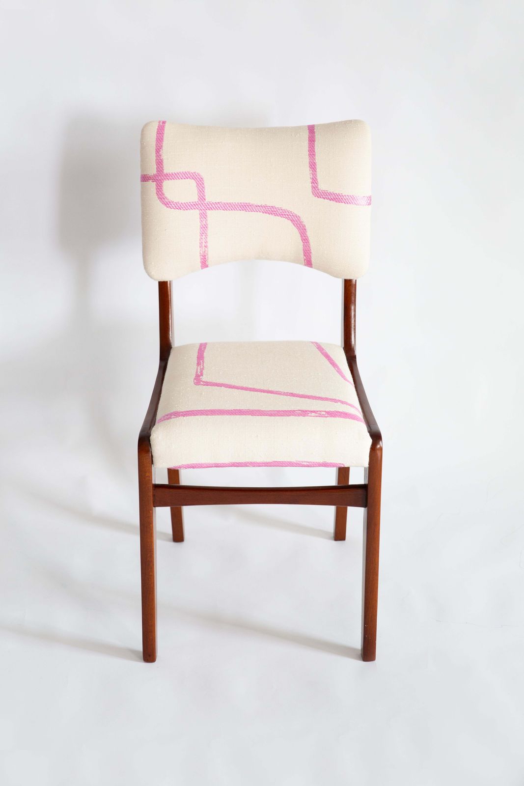 photo for sale Mid Century Chair, Promenade Kafkaïenne Jacquard, Rajmund Halas, Poland, 1960s