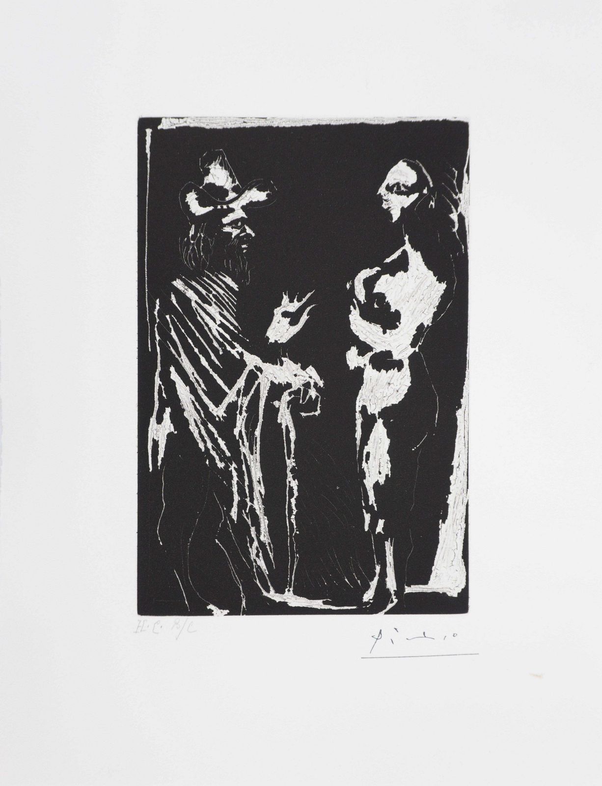 Pablo Picassothe 156, Man Talking With A Girl   Original Etching, Signed (Baer #1961b)1978