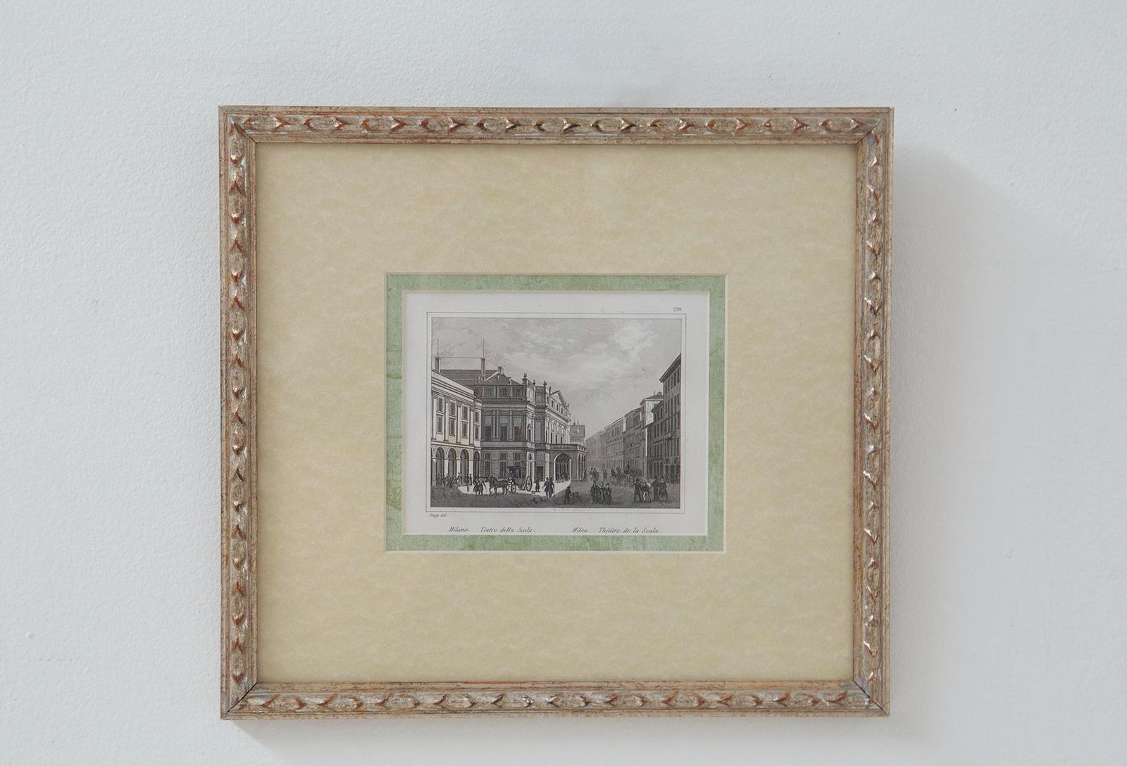Antique Woodcut (Xylography) Depicting The Teatro Della Scala In Milan photo furniture