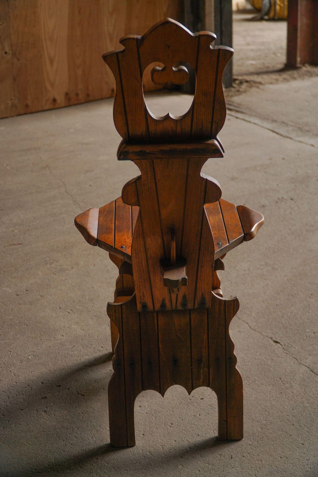 Vintage Wabi Sabi Style Dining Chair In Patinated Elm Wood, Mid Century, Italy photo Furniture