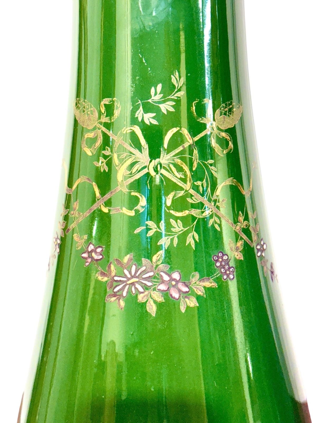 Rare Impressive Pair Of Green Faience Vases By Longchamp, France, 1876 photo for sale