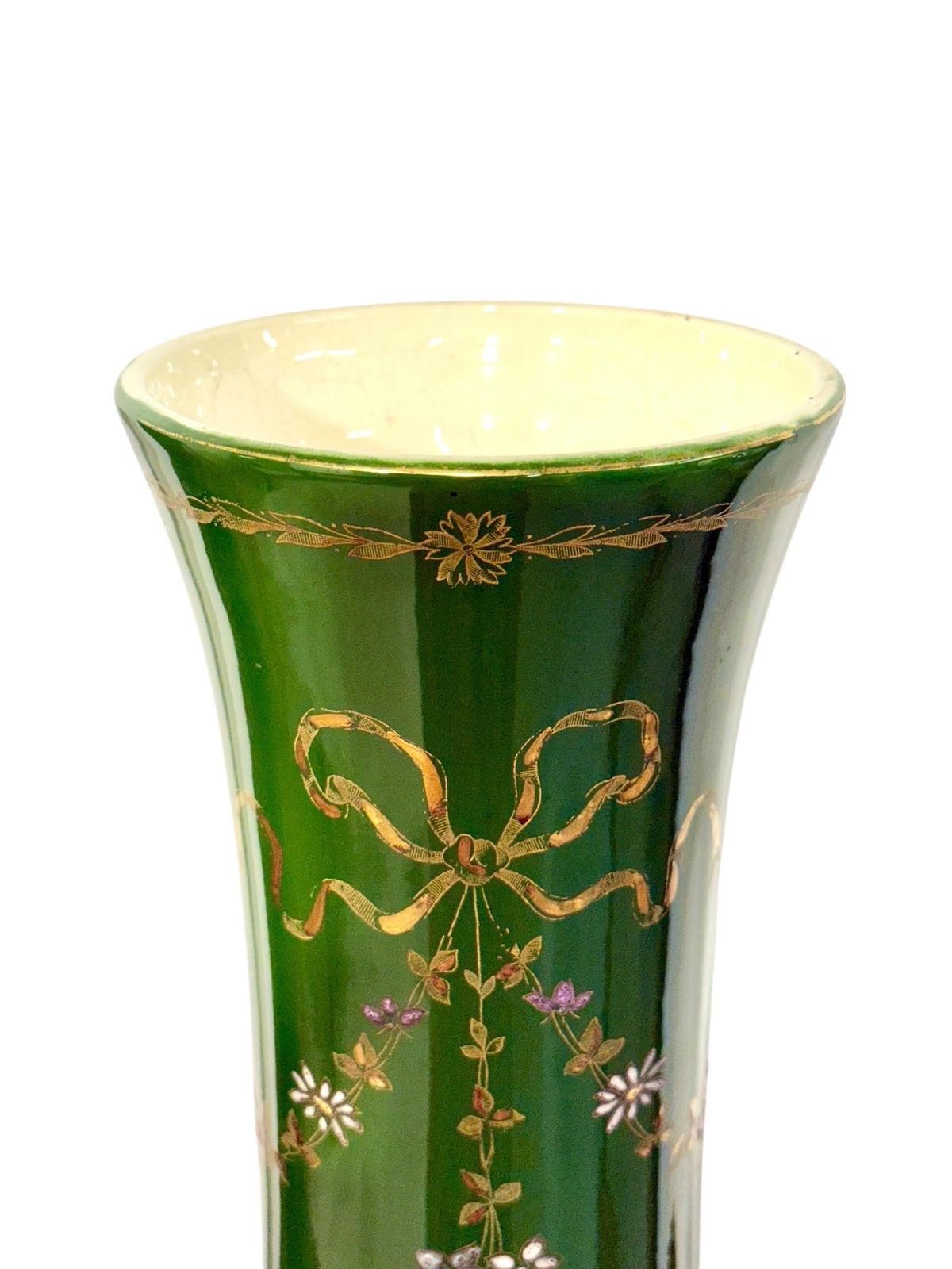 photo furniture Rare Impressive Pair Of Green Faience Vases By Longchamp, France, 1876
