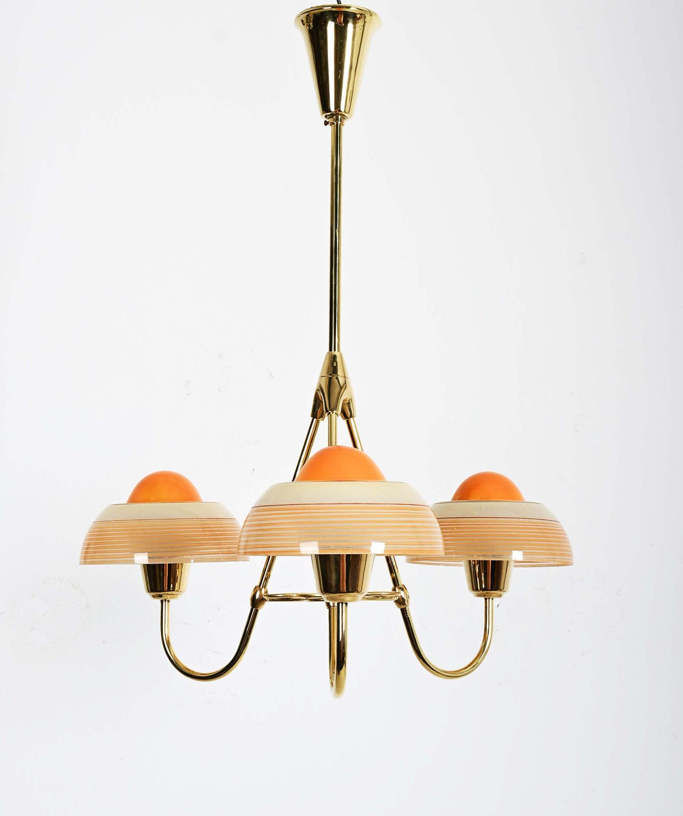 Fog & Mørup Brass Chandelier With Opaline Glass Shades photo furniture
