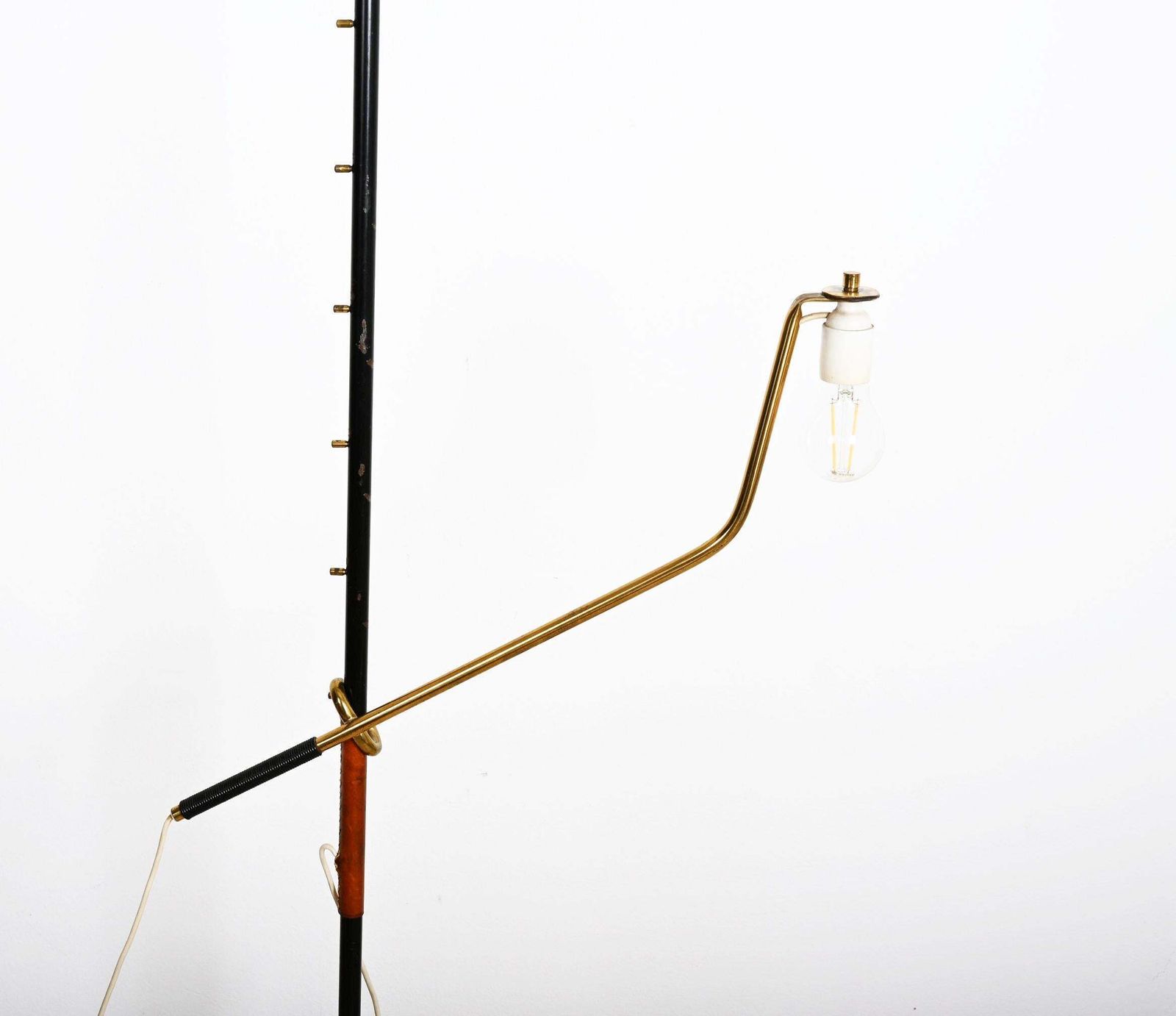Kalmar Floor Lamp 'Pelican' Mod. 2097, Height Adjustable, Brass Black Iron, 1960 photo buy