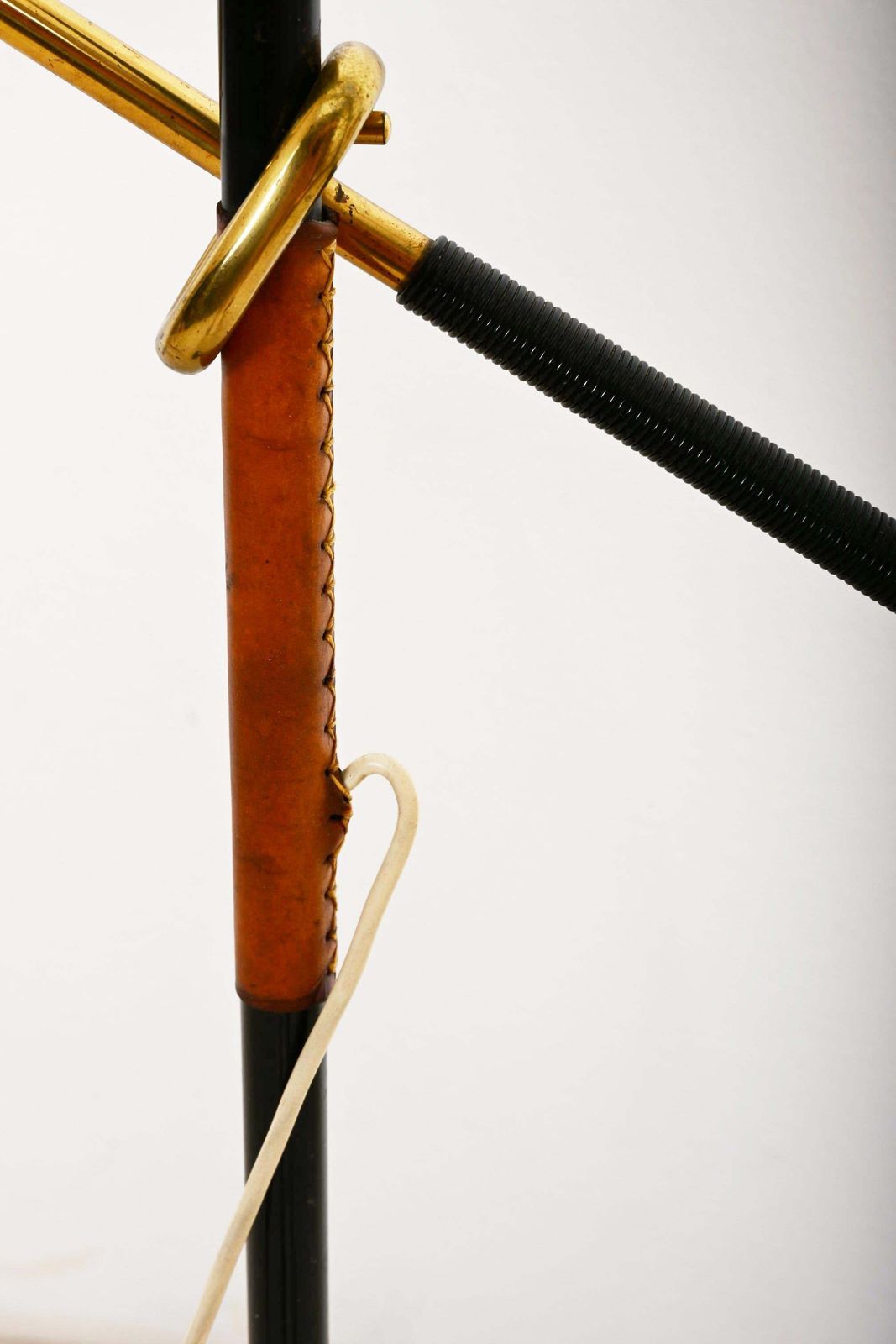 3305.0 Kalmar Floor Lamp 'Pelican' Mod. 2097, Height Adjustable, Brass Black Iron, 1960 photo