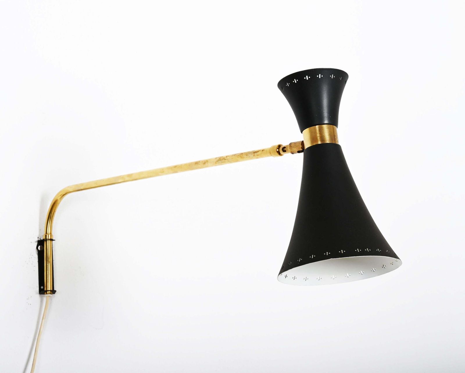 Brass Swivel Mounted Wall Lamp By Ewa photo for sale