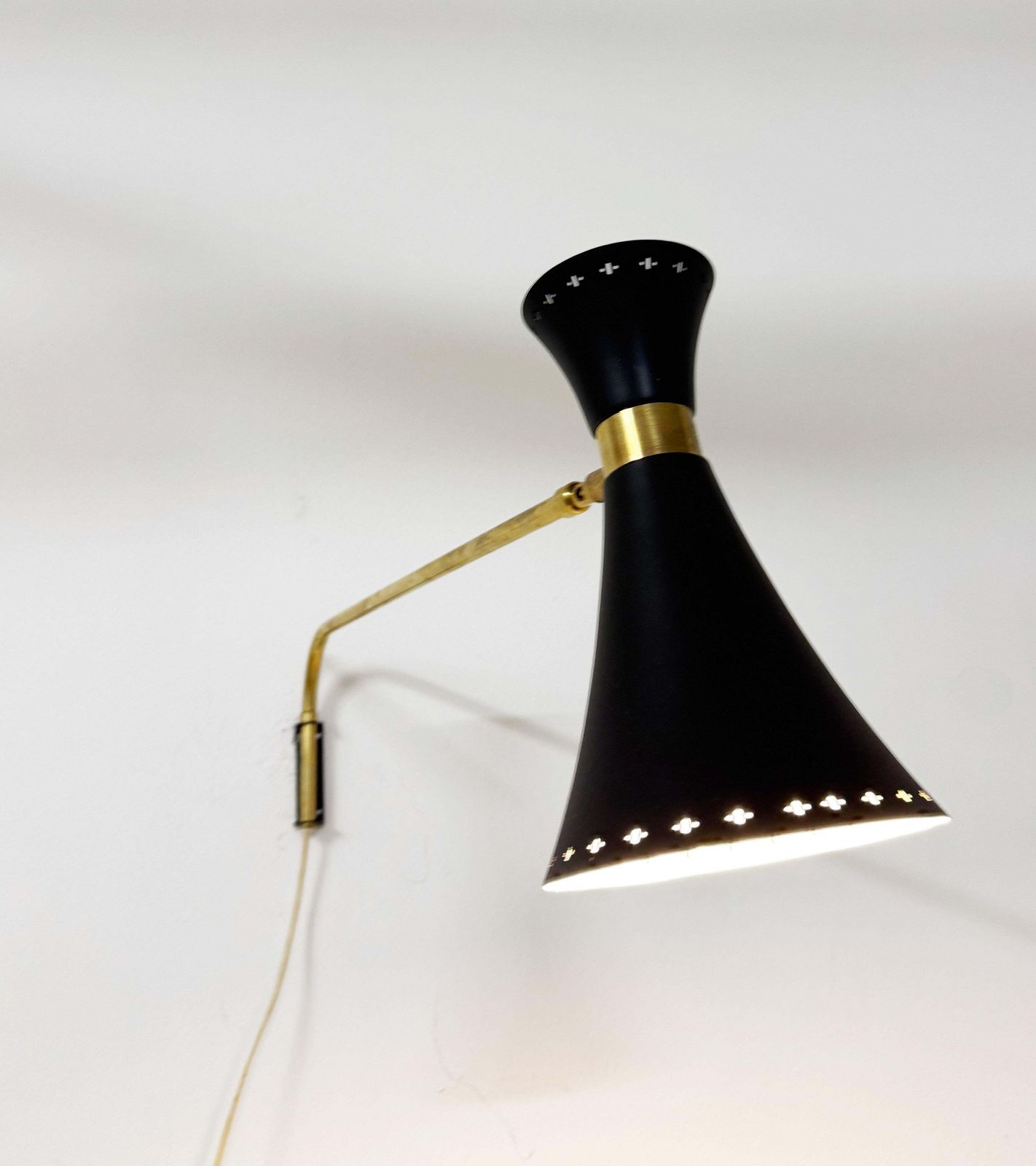 Lighting Brass Swivel Mounted Wall Lamp By Ewa photo