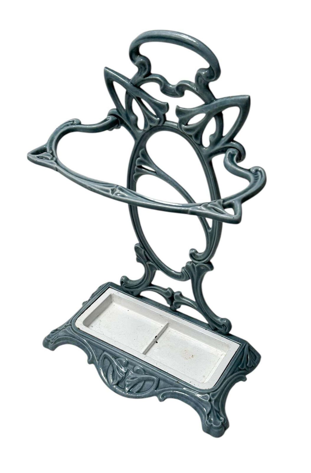 Art Nouveau Enameled Iron Umbrella Stand, 1900s photo furniture