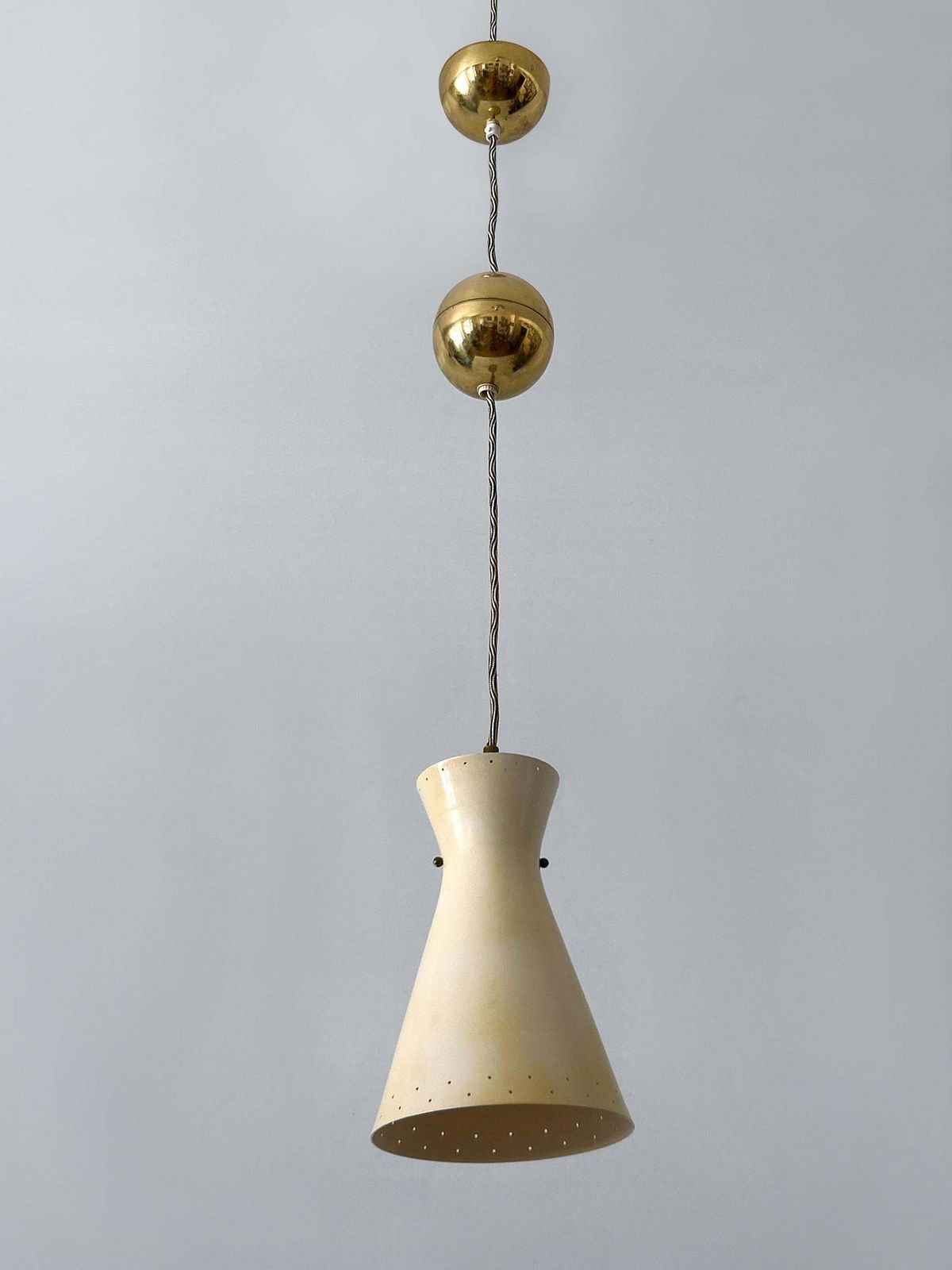 Rare Mid Century Pulley Diabolo Pendant Lamps By Vereinigte Werkstätten 1950s photo 3390.0