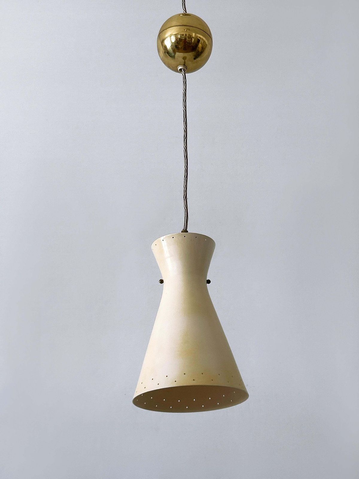 Rare Mid Century Pulley Diabolo Pendant Lamps By Vereinigte Werkstätten 1950s photo buy