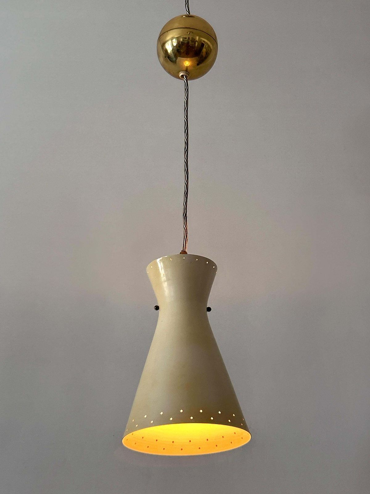 photo furniture Rare Mid Century Pulley Diabolo Pendant Lamps By Vereinigte Werkstätten 1950s