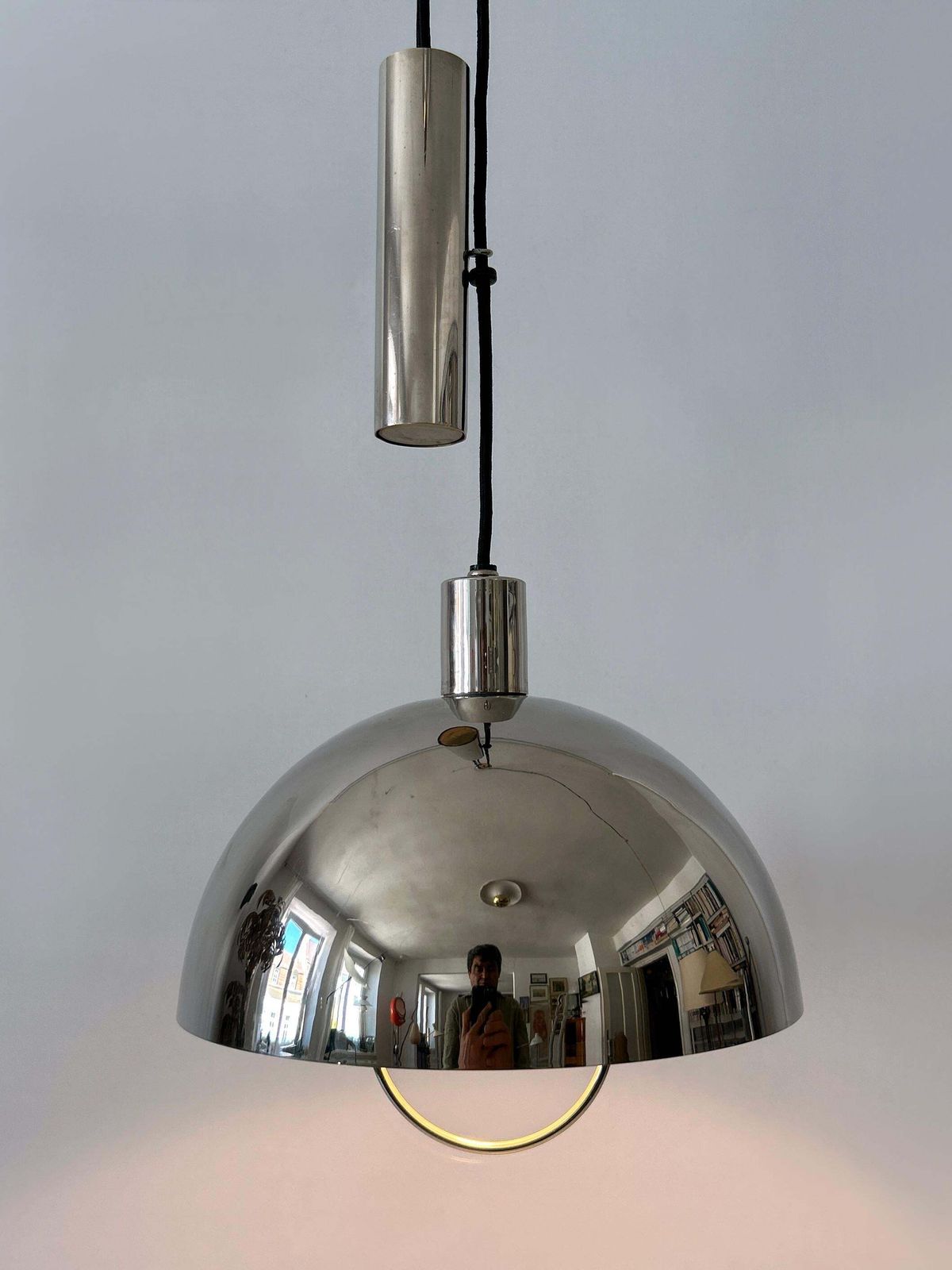 Lighting Early Tecnolumen Pulley Pendant Lamp Bauhaus Hmb 25/300 By Marianne Brandt 1980s photo