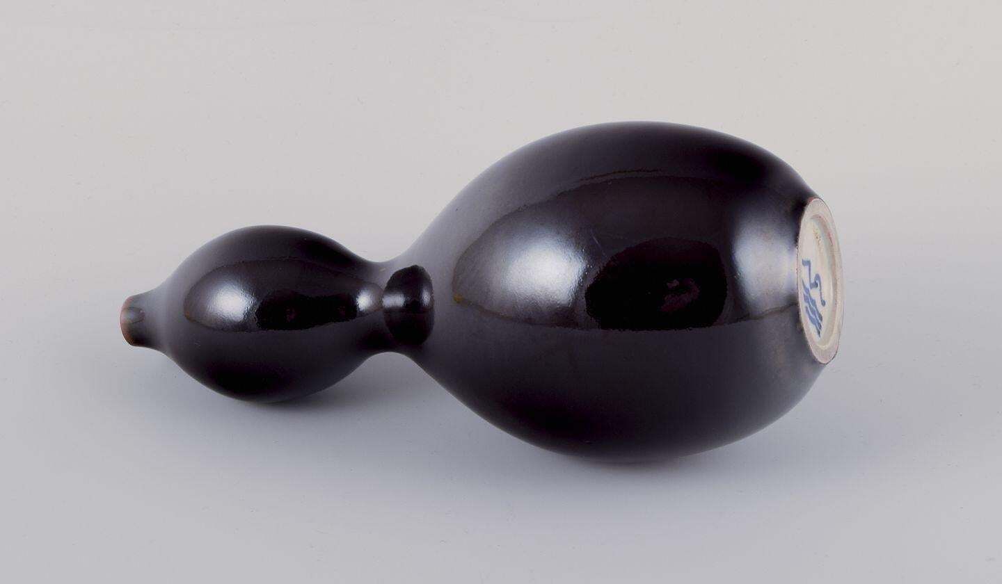 Nils Thorsson For Royal Copenhagen. Unique Stoneware Vase, Double Gourd Shaped. photo Home Decor