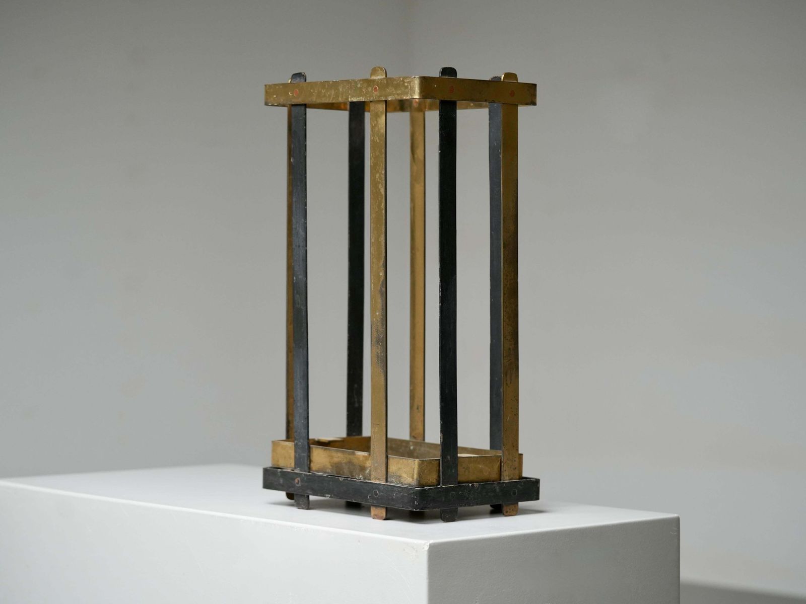Umbrella Stand In Brass And Metal, Italy, 1950's photo for sale