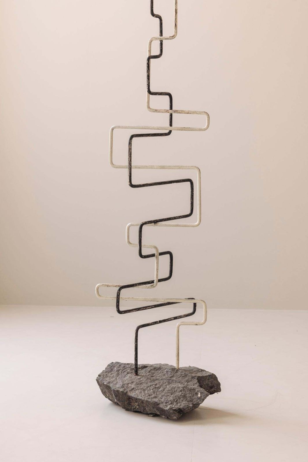 Metal And Stone Zigzag Sculpture, Created In France During The 1960s. photo 3900.0
