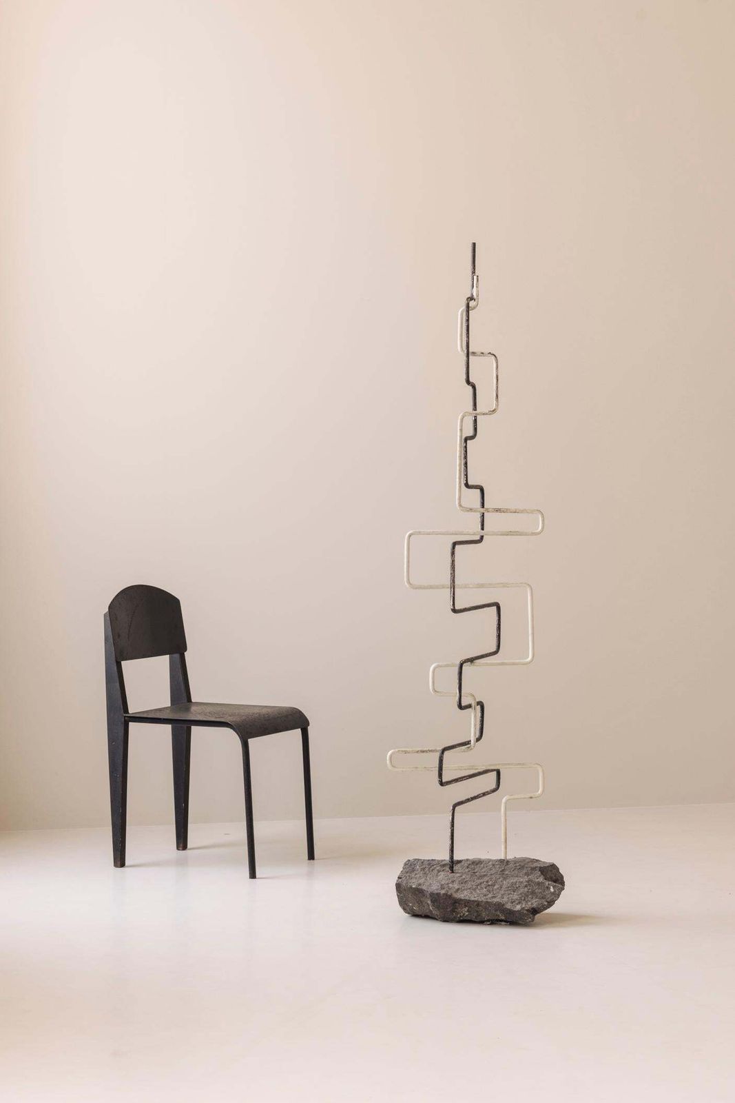 photo buy Metal And Stone Zigzag Sculpture, Created In France During The 1960s.