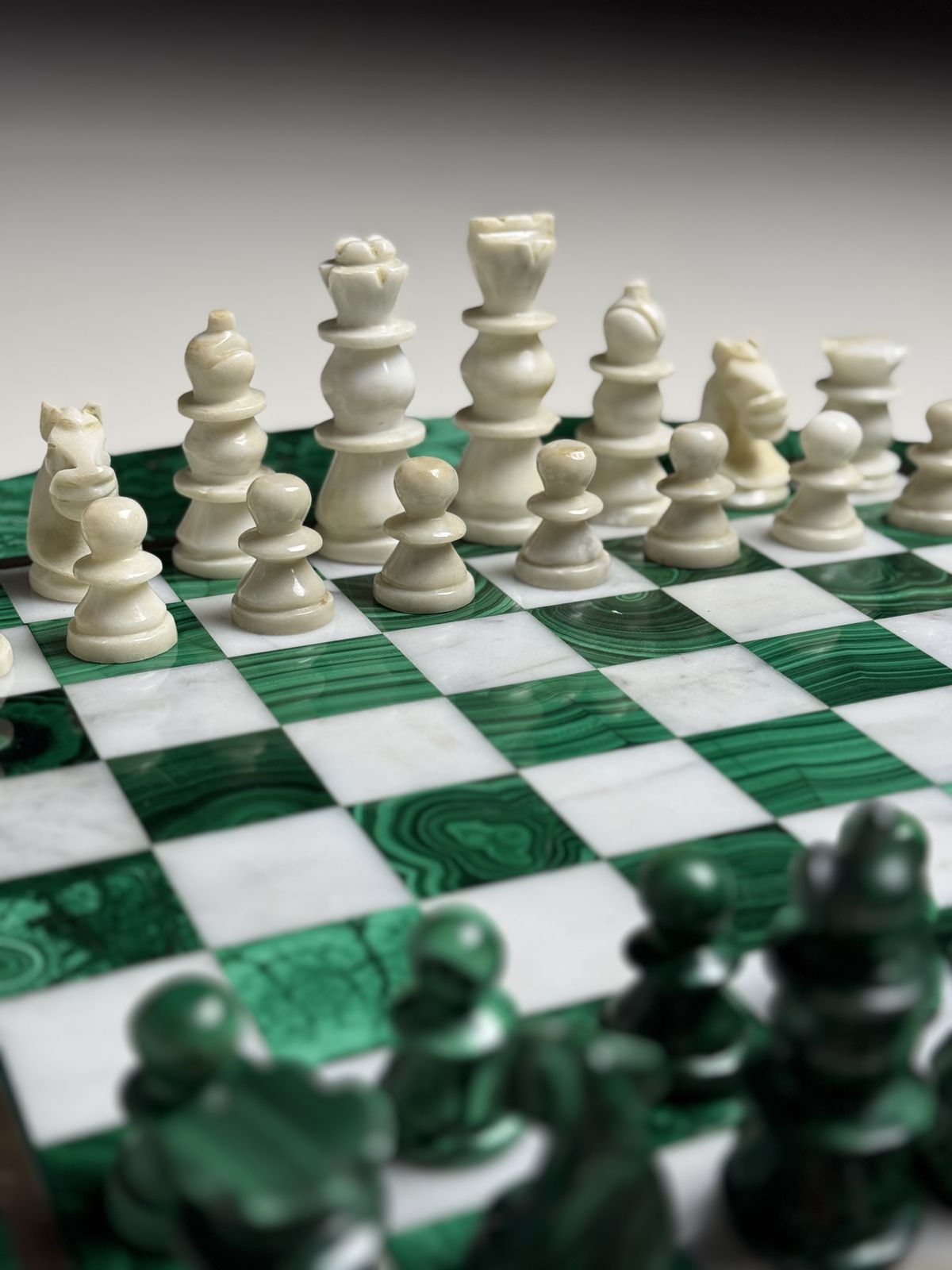 Malachite Chess Set 1960 Congo photo buy