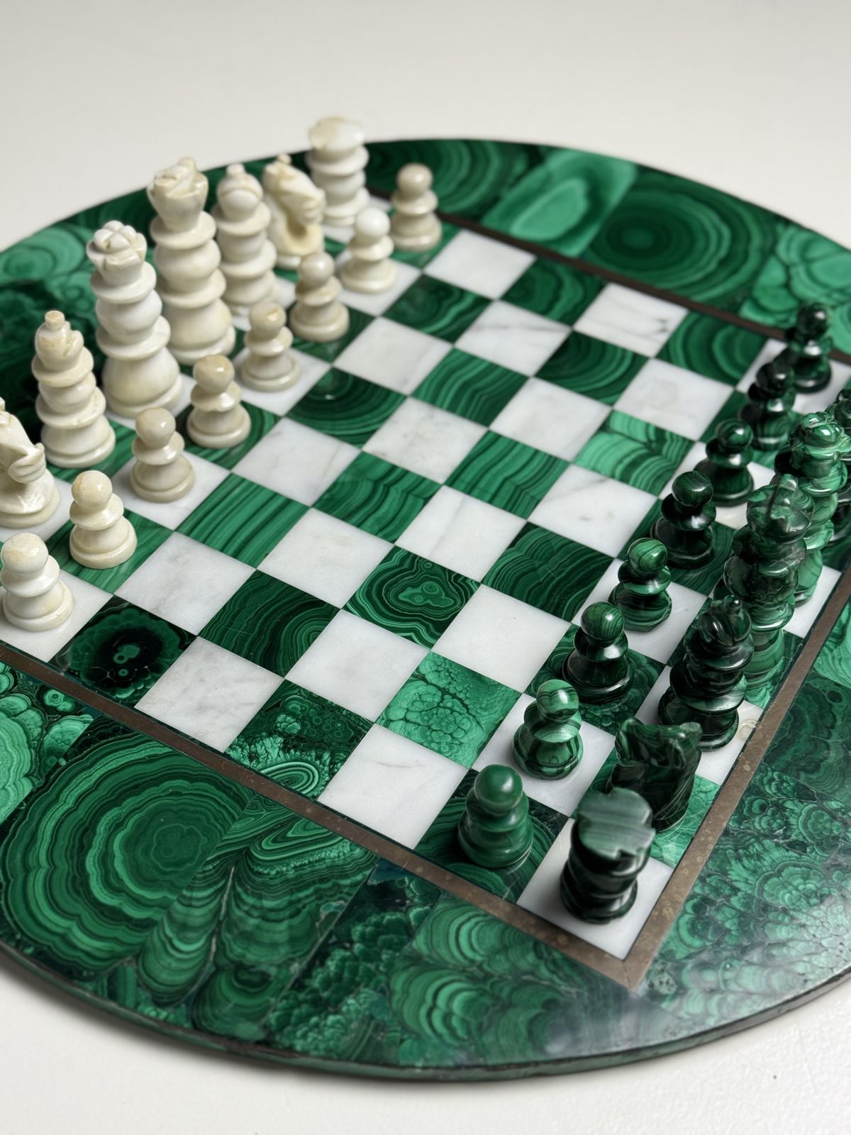 Malachite Chess Set 1960 Congo photo vintage