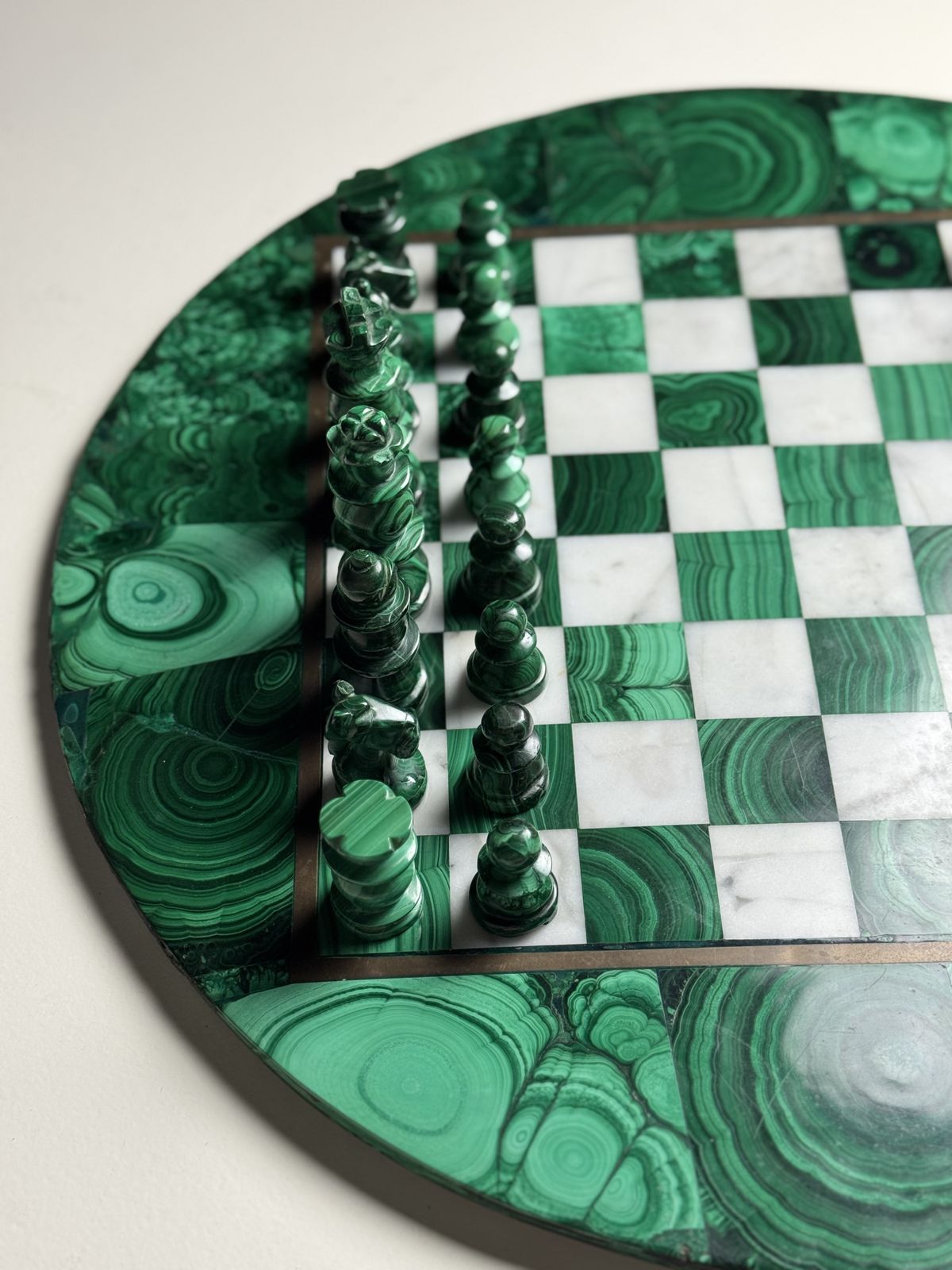 photo for sale Malachite Chess Set 1960 Congo