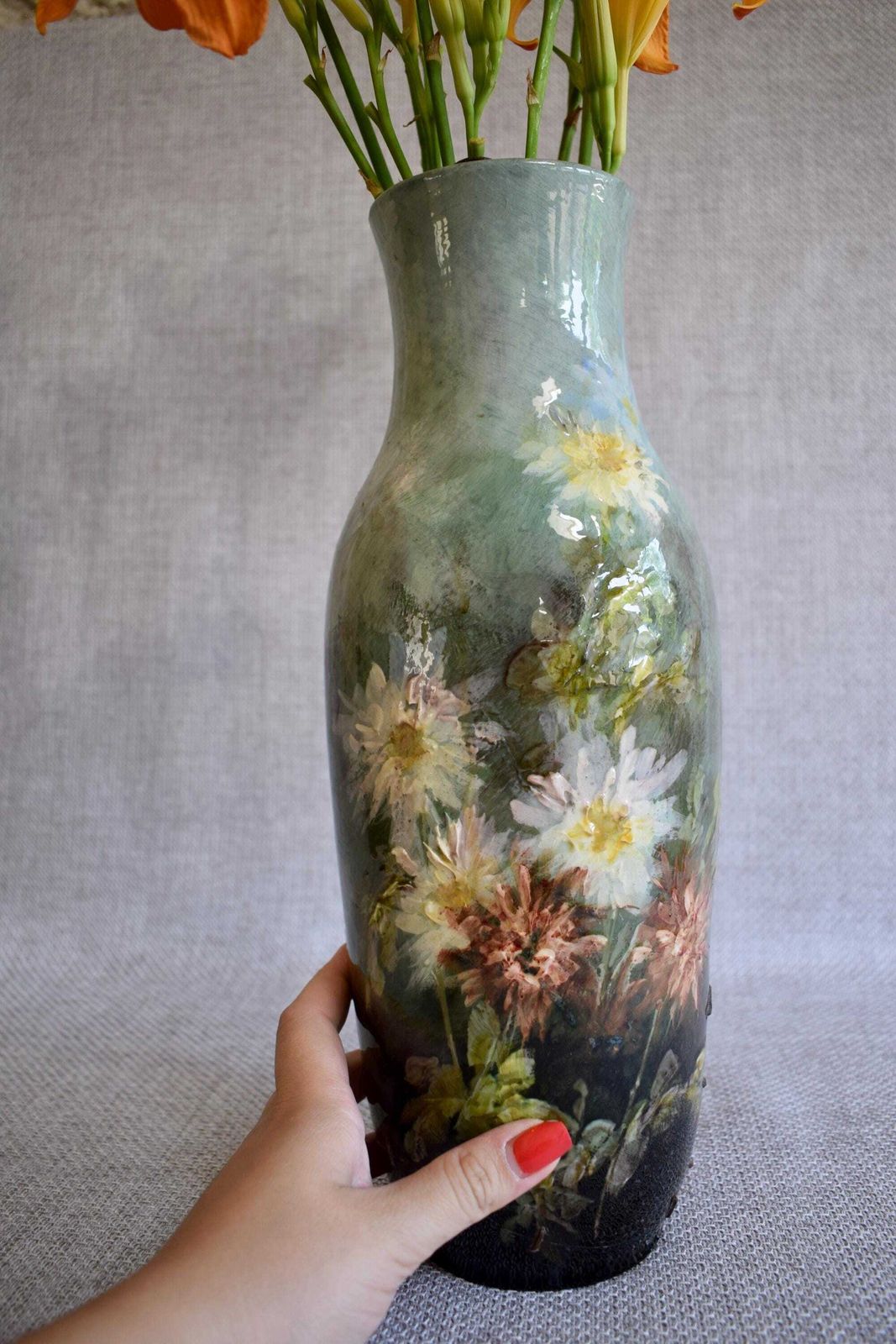 Impressionist Montigny Sur Loing Vase, Georges Delvaux photo Home Decor