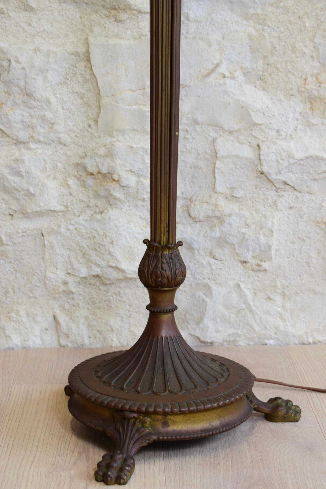 1900s Bronze Ram Head Floor Lamp, Parisian Cabaret Decor, Art Nouveau Light, France Louis XVI Style photo 993.0