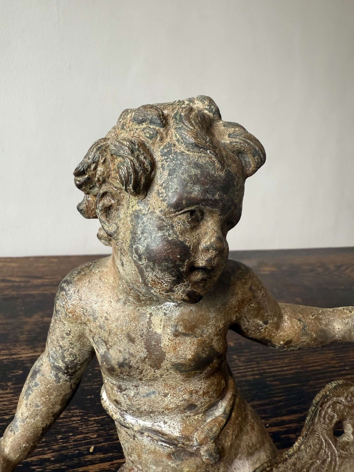Pair Of 19th Century Patinated Putti photo vinterior
