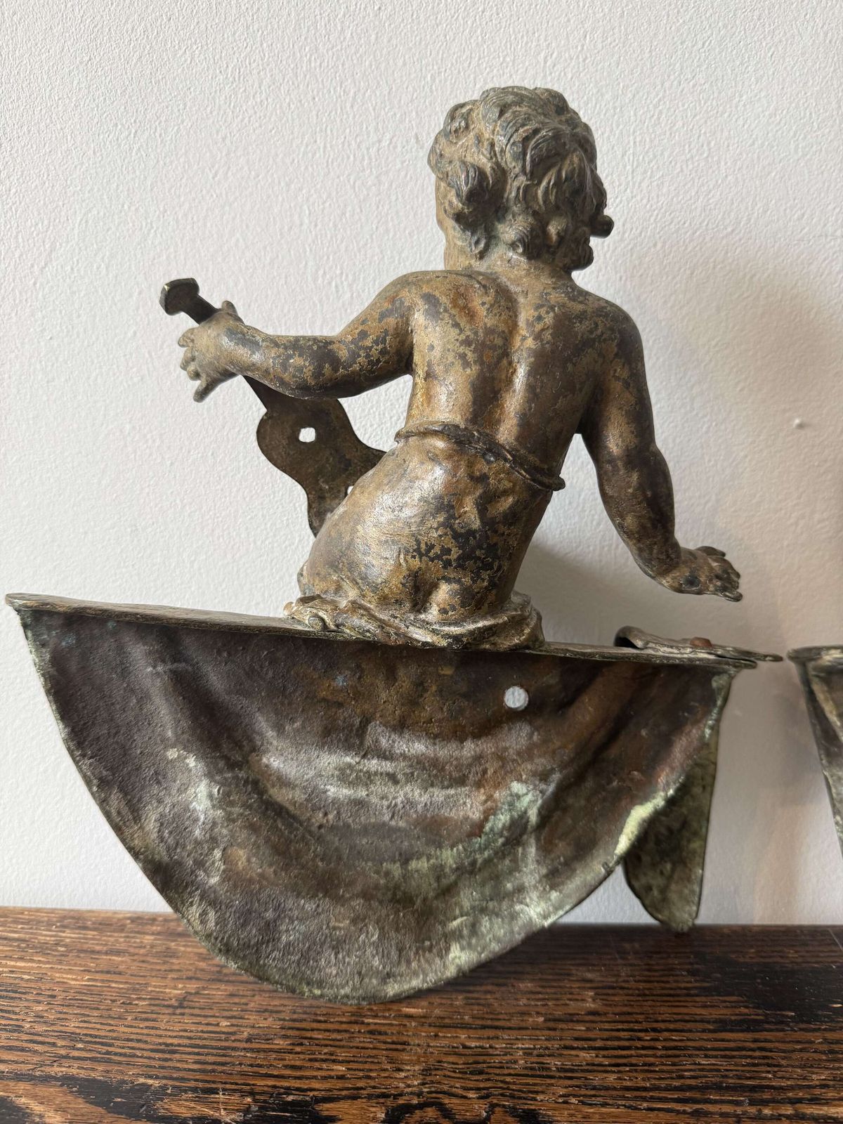 Pair Of 19th Century Patinated Putti photo buy