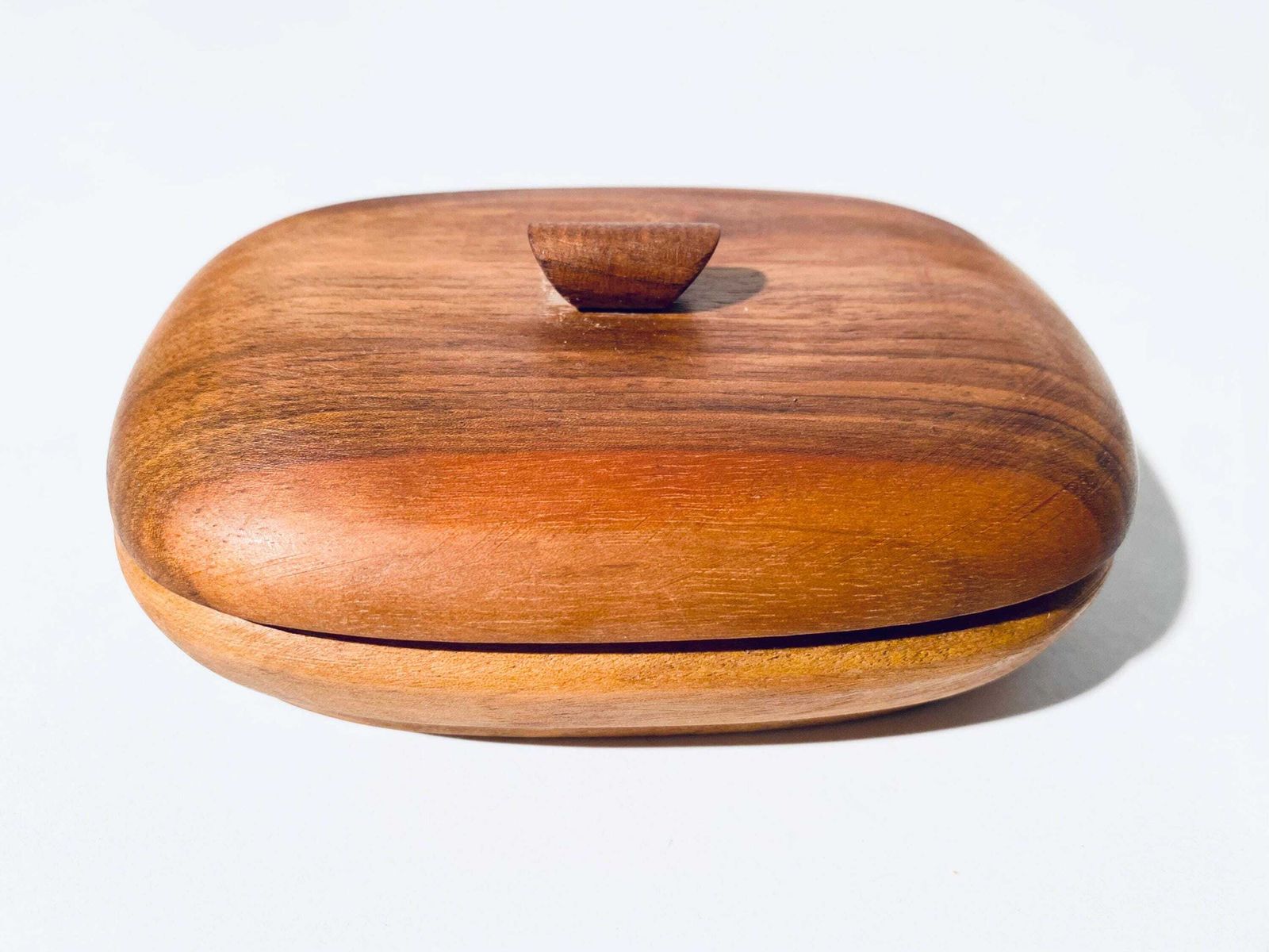 Mid Centurymid Century Teak Wooden Jewelry Box With Lid / 1950s 1960s Design photo for sale