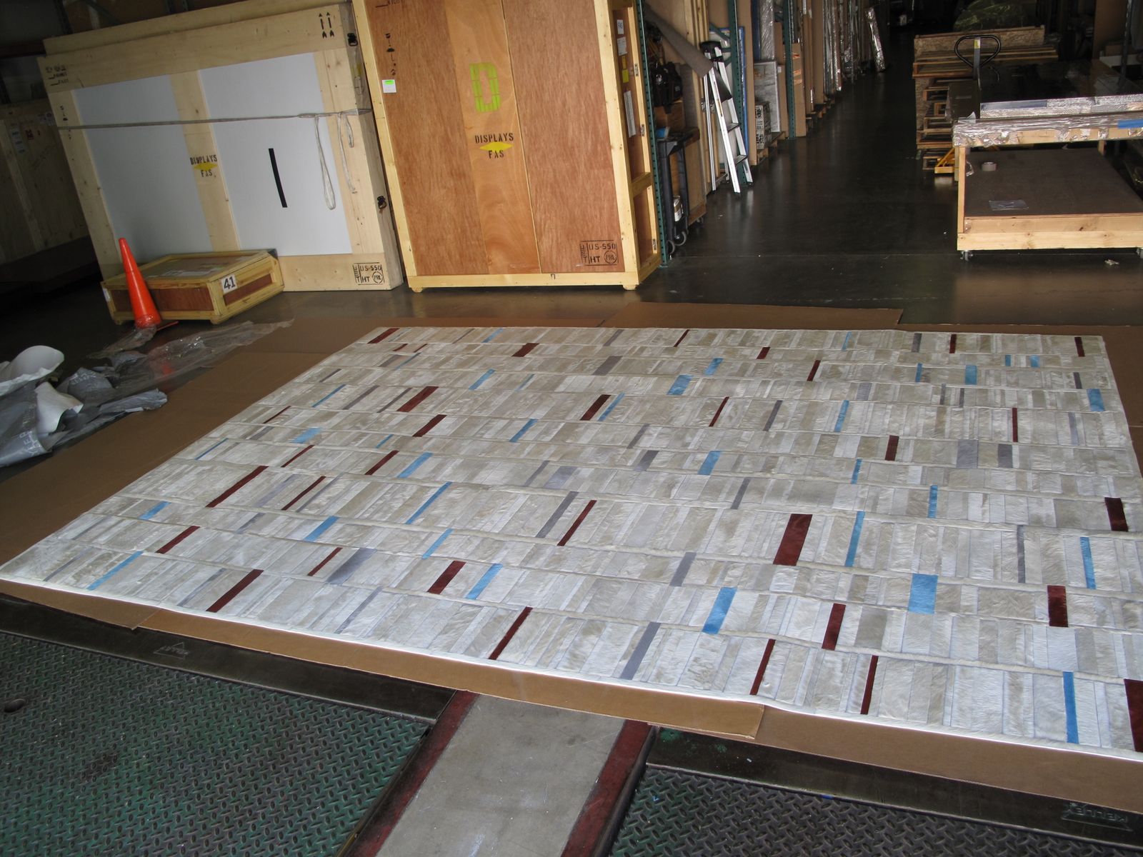 Kyle Bunting Hair On Hide Rug 10 Ft X 14 Ft (Cream, Silver, Glacier, Rust) Four Seasons photo Textiles