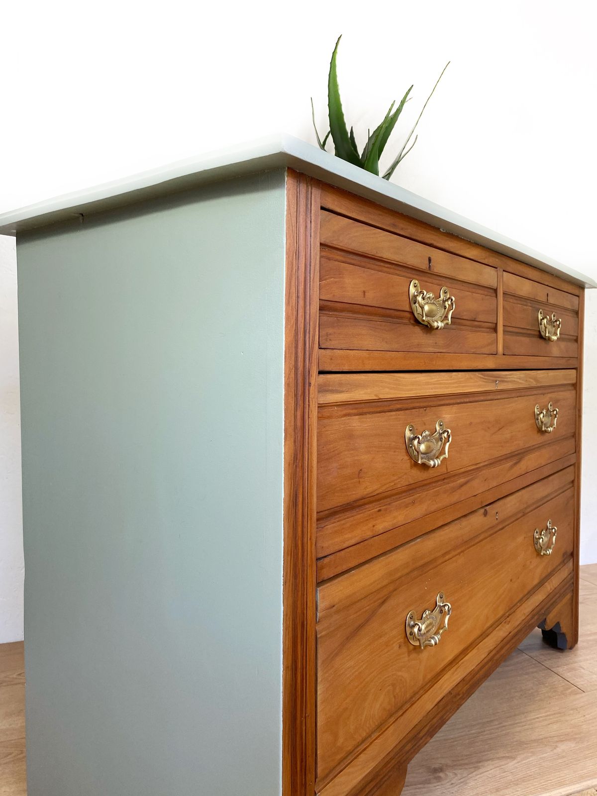 Chest Of Drawers, Satinwood Duck Egg Blue, 1950s Mid Century photo furniture