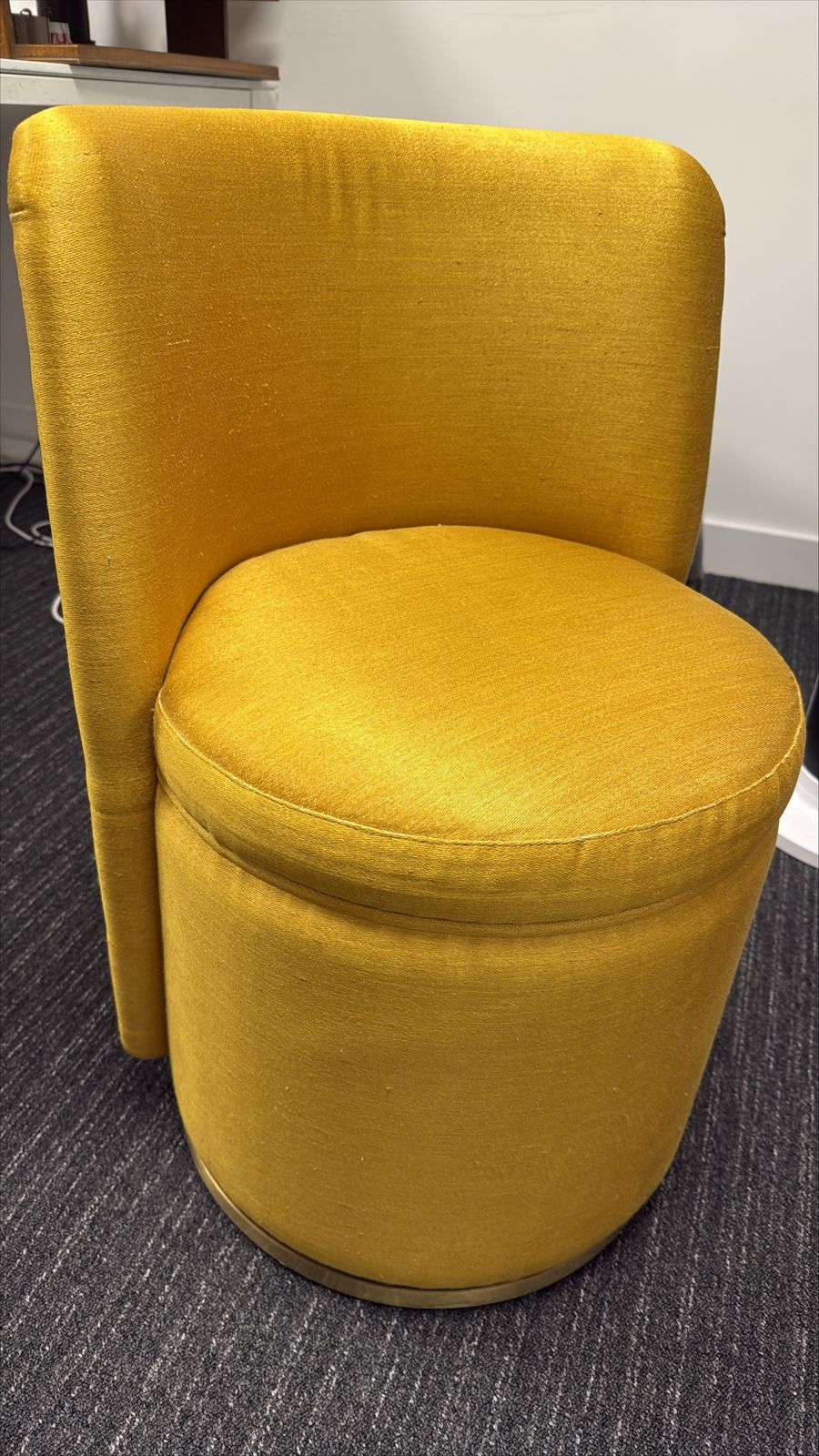 Casamanara Regine Side Chair Upholstered In Bright Yellow Ottoman