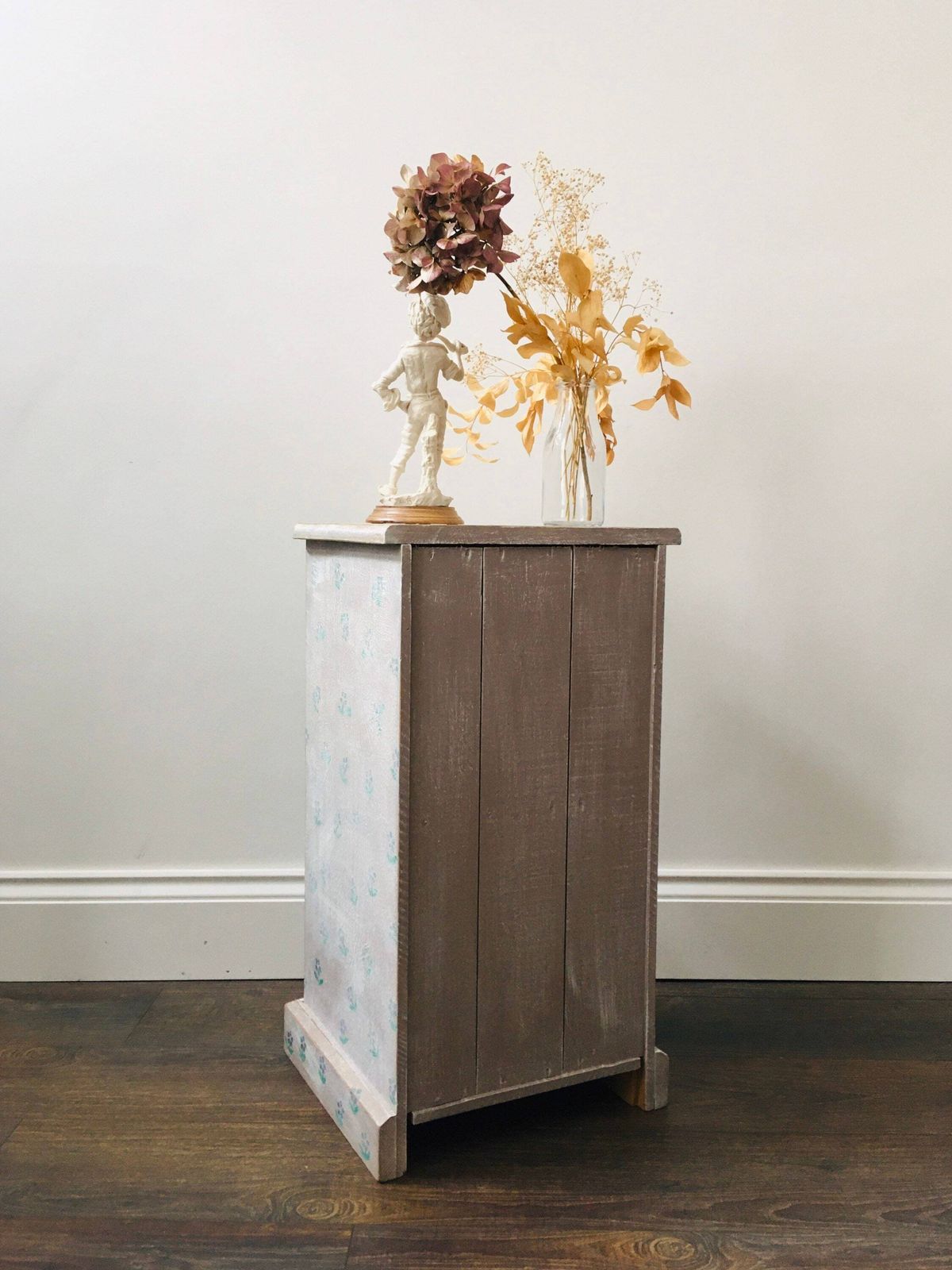Sweet Hand Painted Provincial Style Bedside Table. Bathroom Cupboard. Folk Art Furniture Style. photo buy