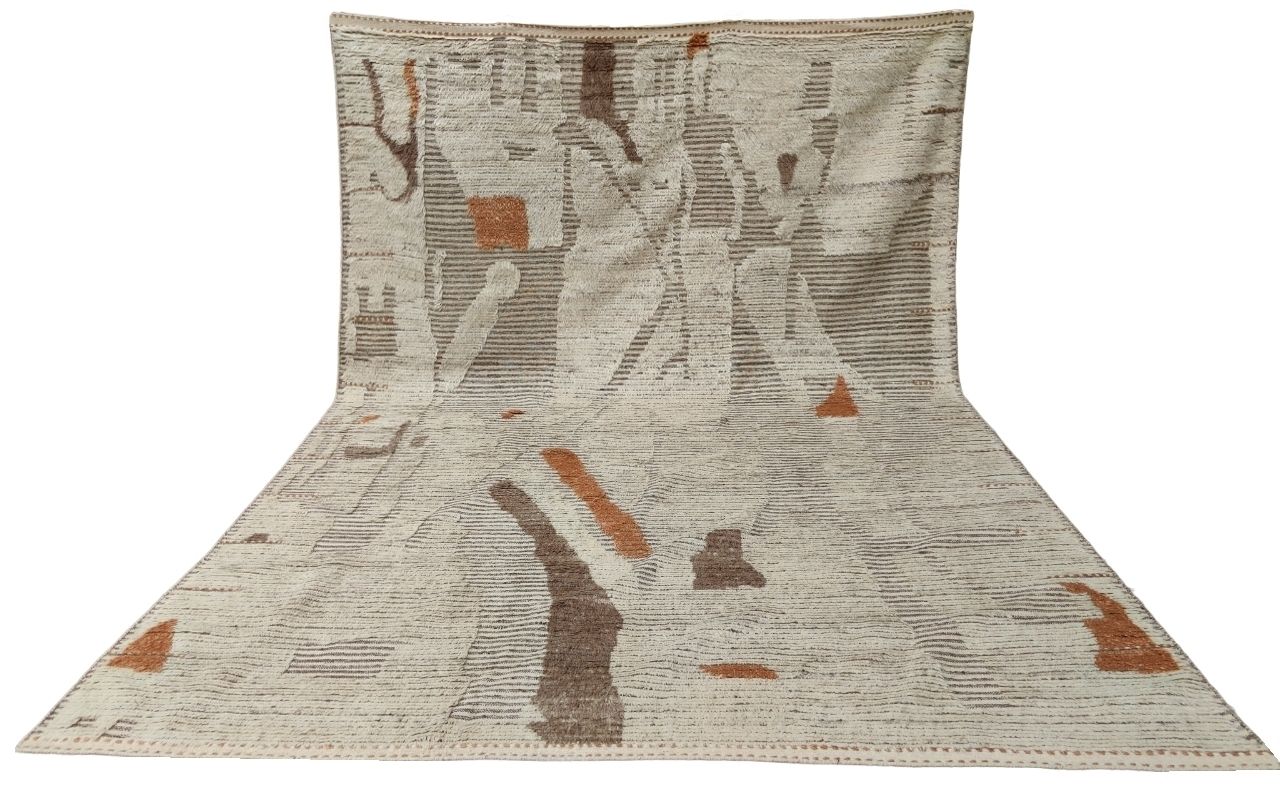 275x365 Cm Vintage Hand Knotted Moroccan Design Rug, 100% Natural Wool photo for sale