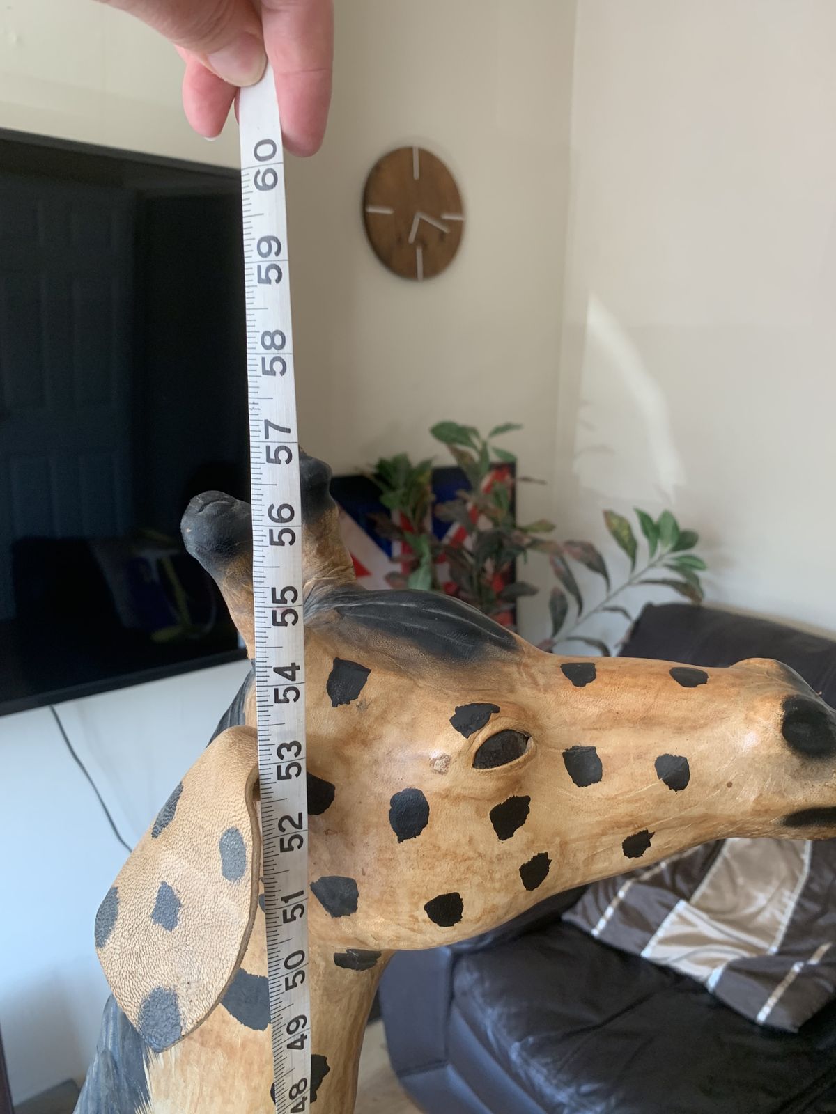Rare Huge Vintage 1950’s Leather Decorative Giraffe 20th Century 1950’s photo buy