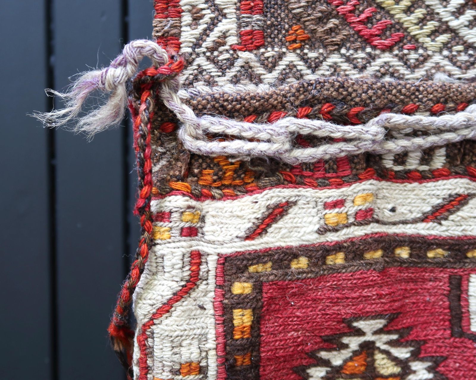 Folk Wall Wool Tapestry From Anatolia Turkiye, 1970s / Primitive, Saddle, Kilim, photo Art