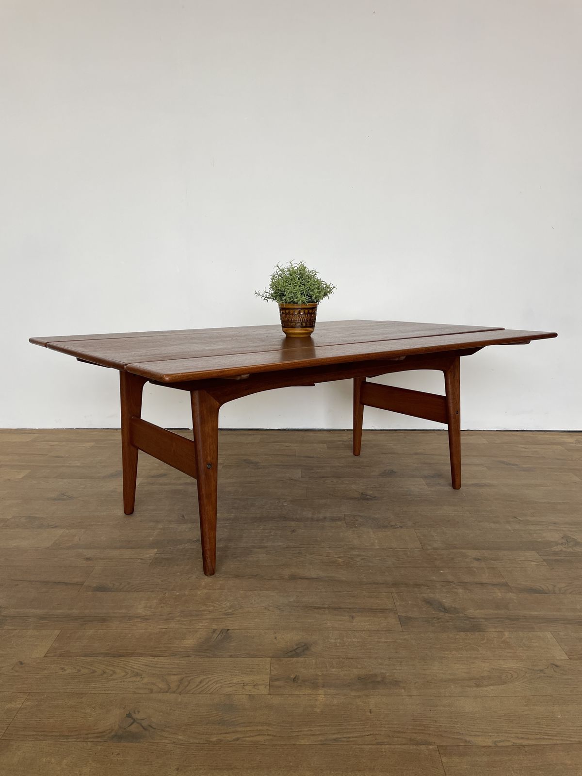 photo for sale Mid Century Danish Trioh Teak Metamorphic Elevator Table – 1960s