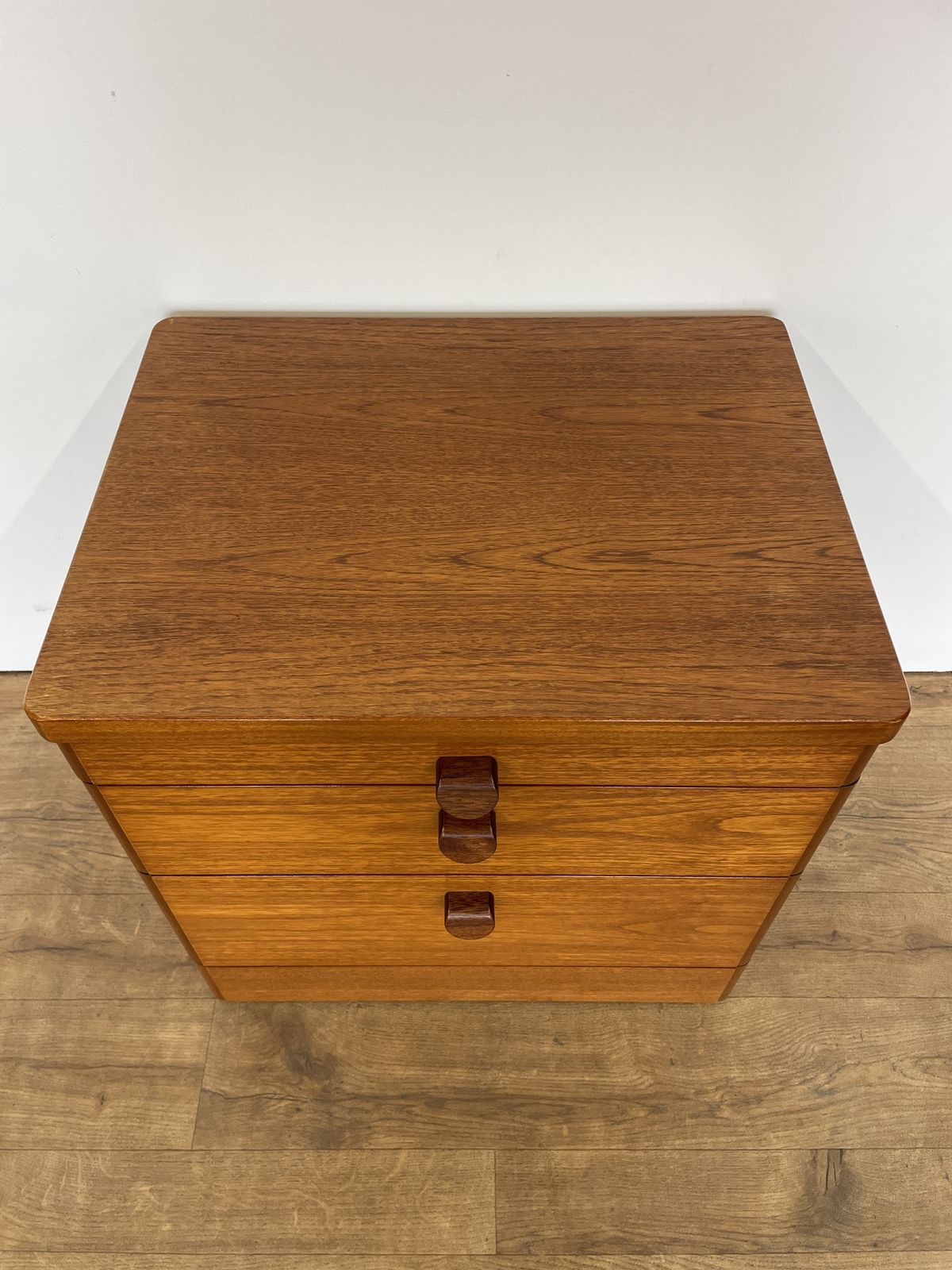 245.0 Mid Century Stag Bedside Cabinet In Teak Veneer, 1960s photo
