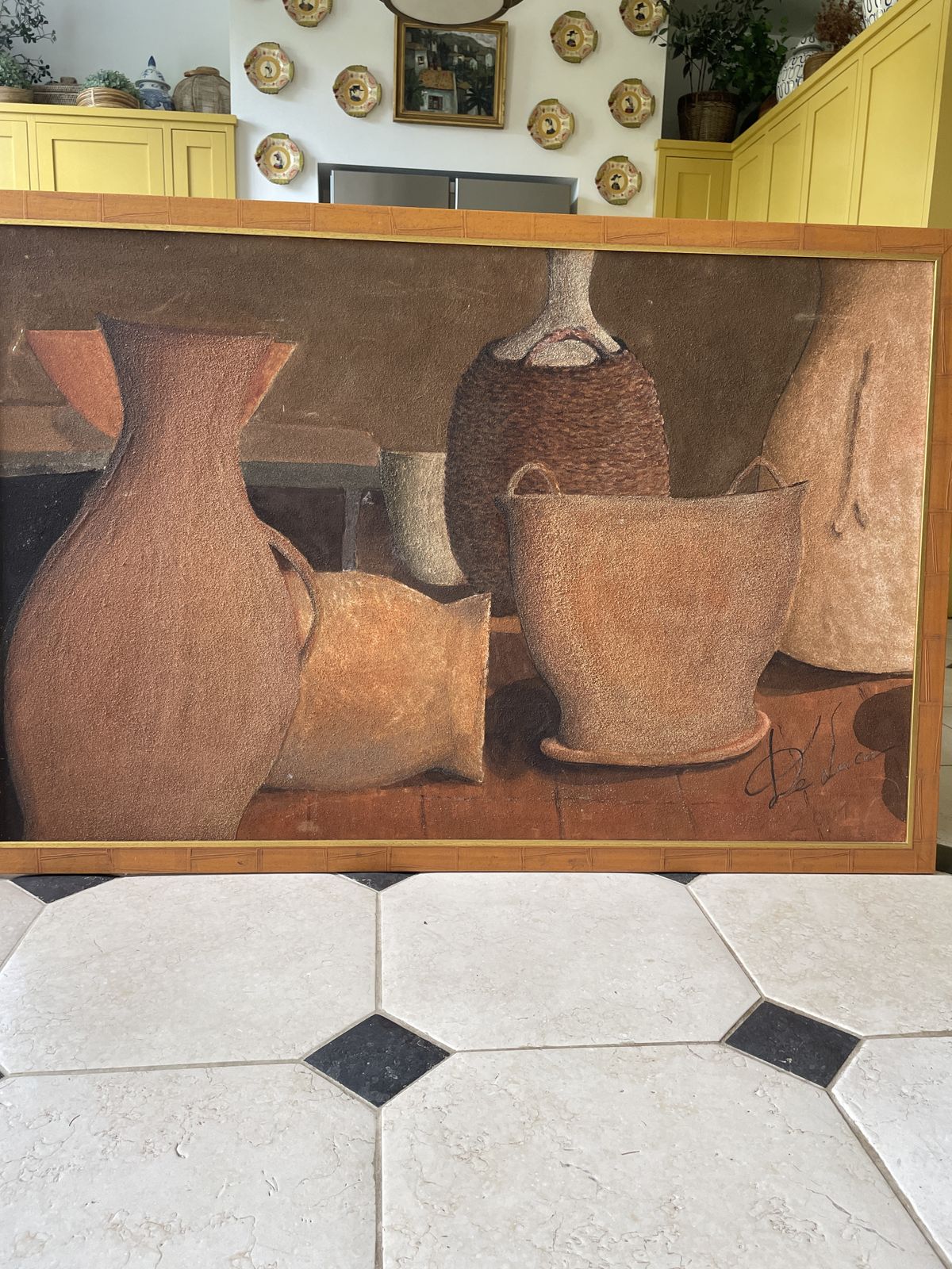 An Oversized Painting Of A Provincial Theme Signed photo vinterior