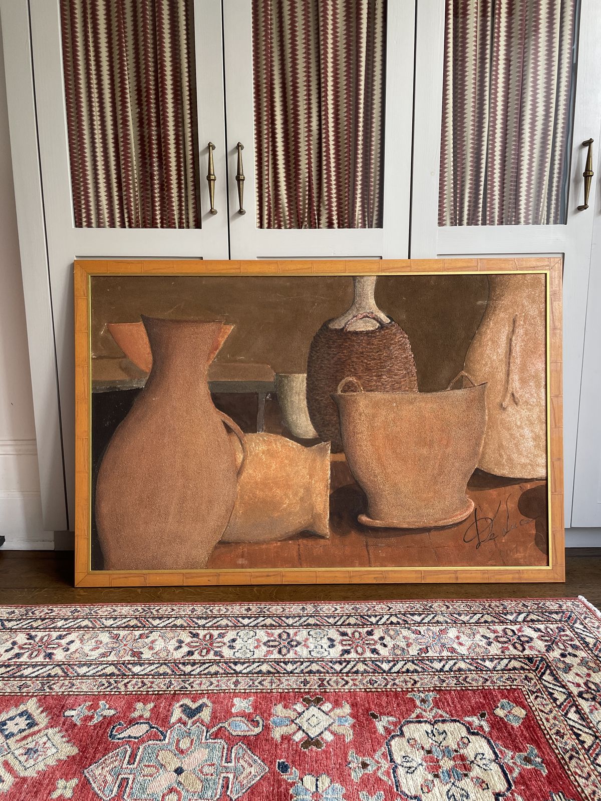 650.0 An Oversized Painting Of A Provincial Theme Signed photo
