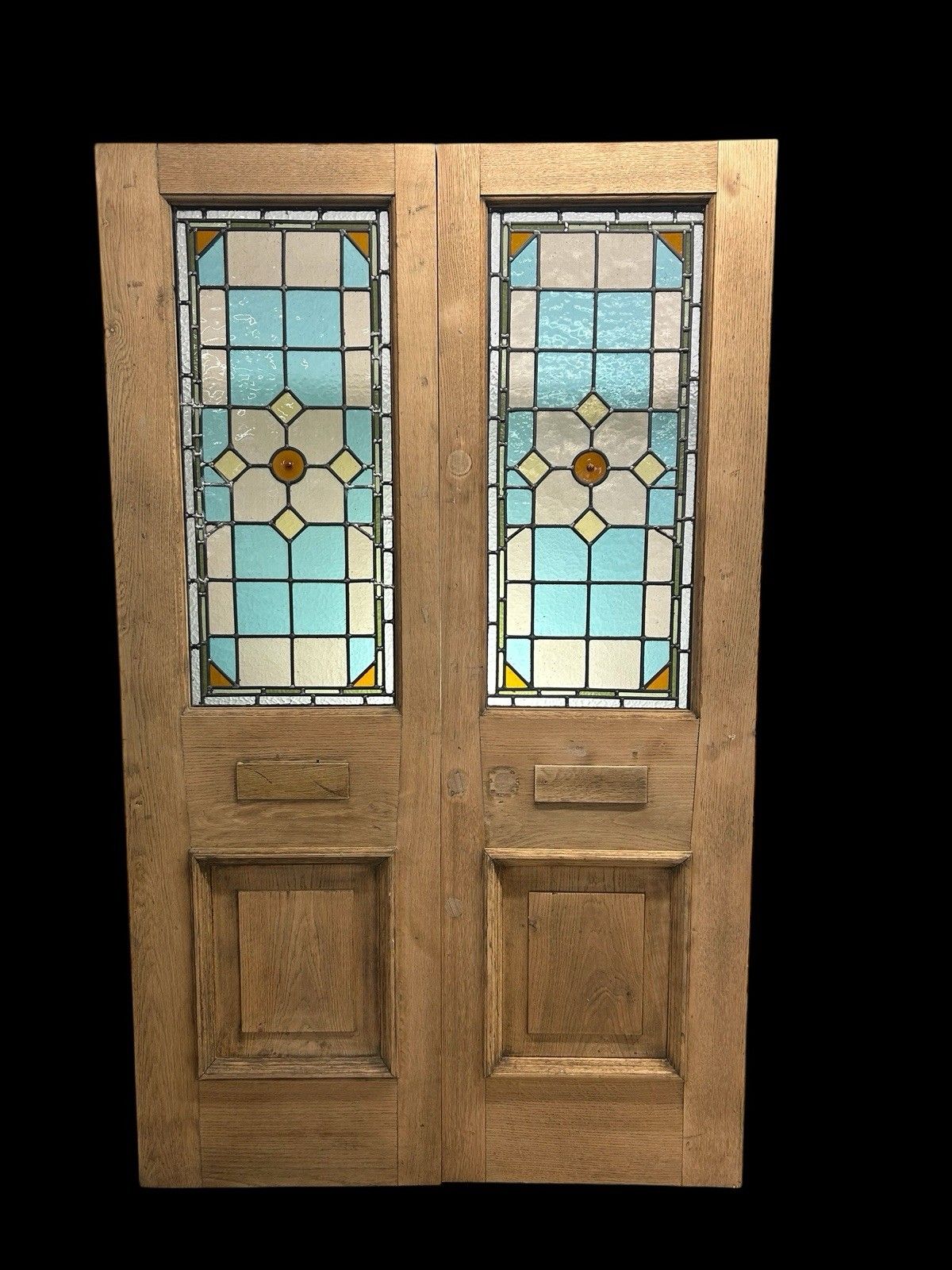 Victorian Stained Glass French Front Doors Reclaimed Period Old Antique Lead